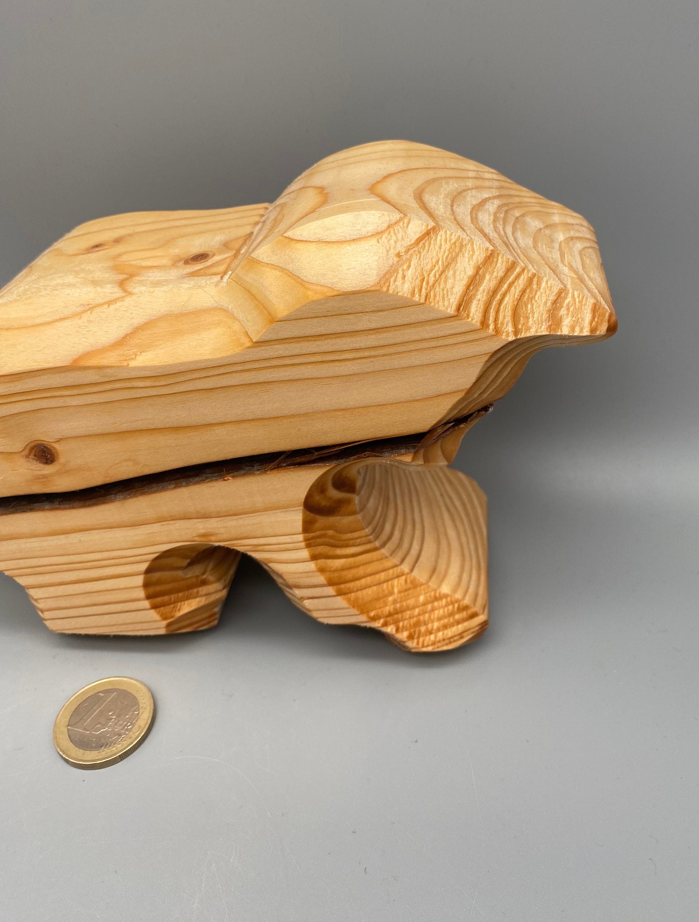 Holz Katze, breit aus Fichte / Deko