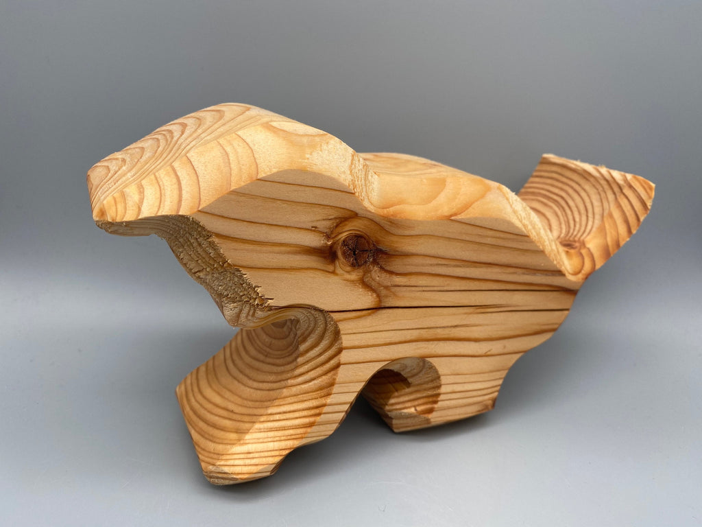 Holz Katze, breit aus Fichte / Deko