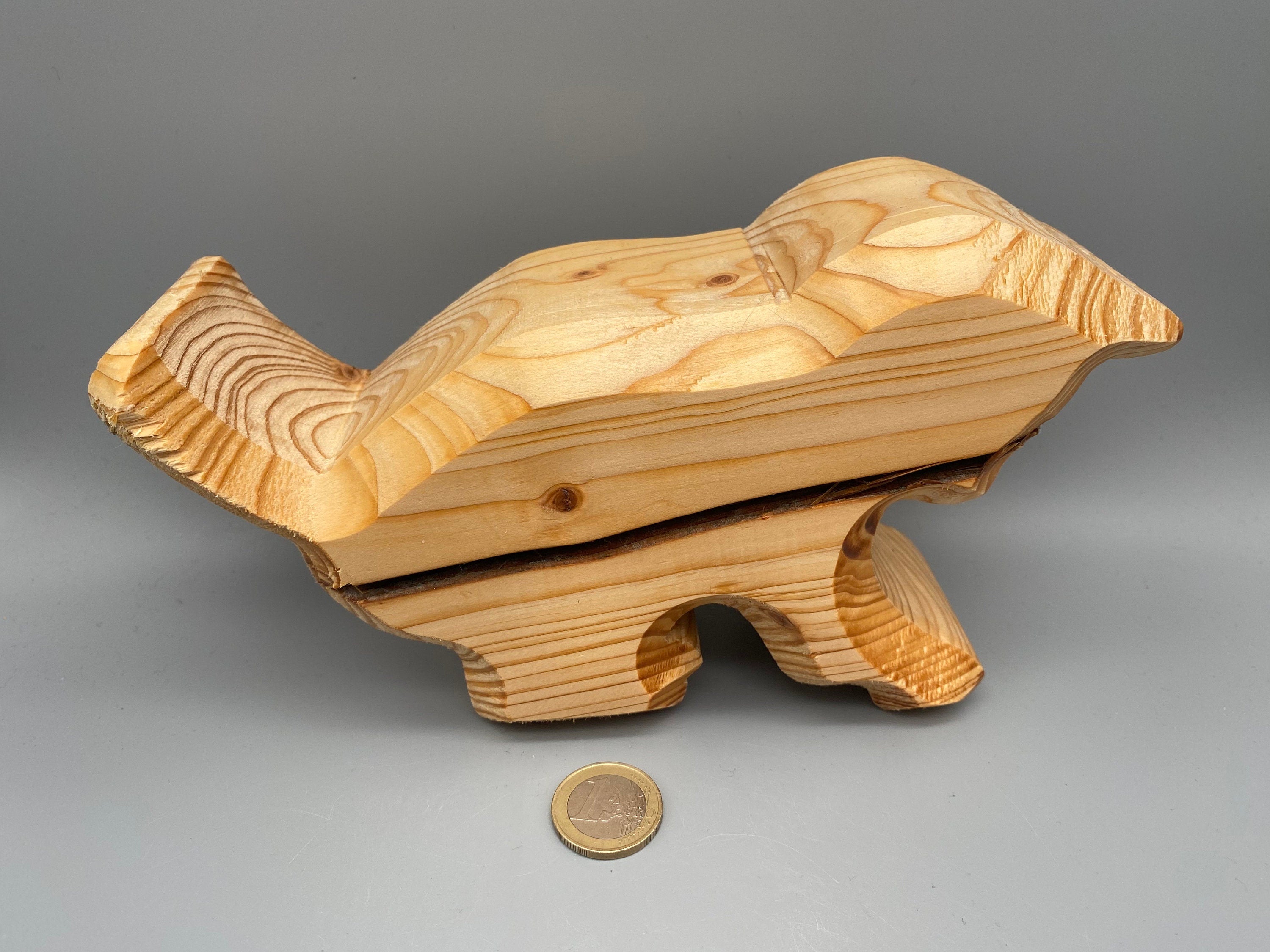 Holz Katze, breit aus Fichte / Deko
