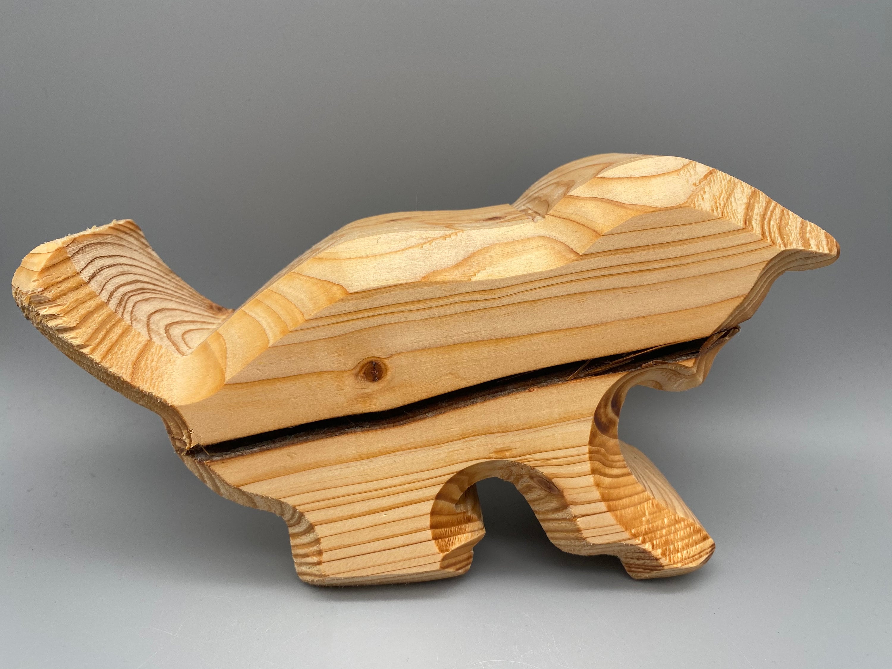 Holz Katze, breit aus Fichte / Deko