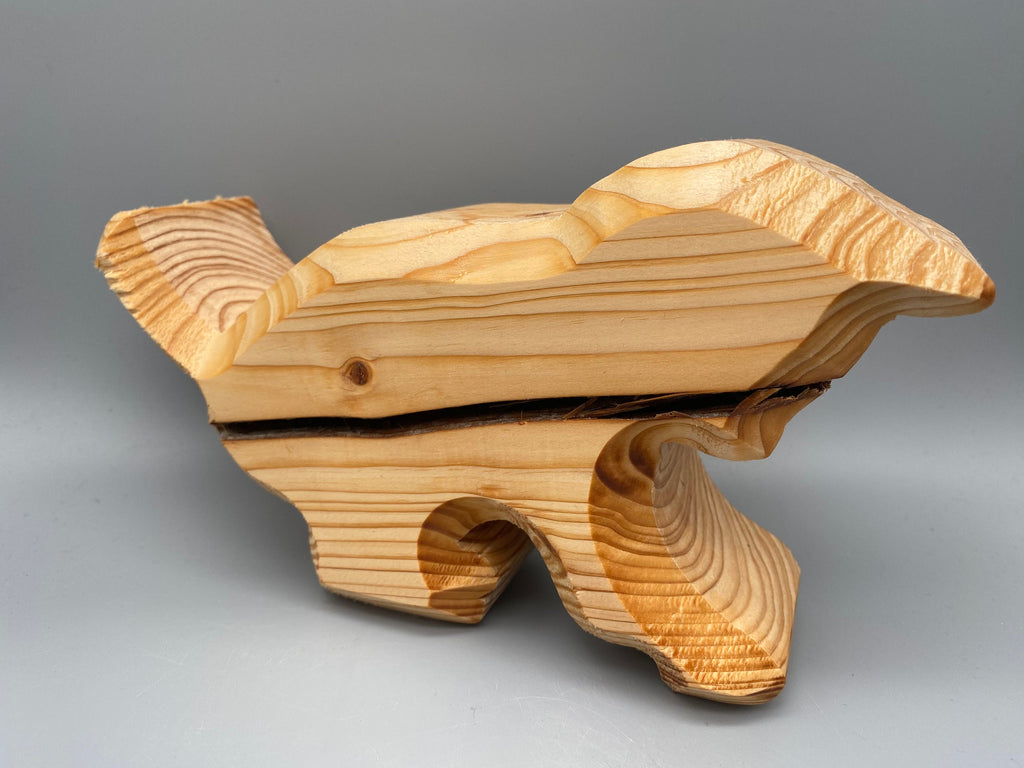 Holz Katze, breit aus Fichte / Deko