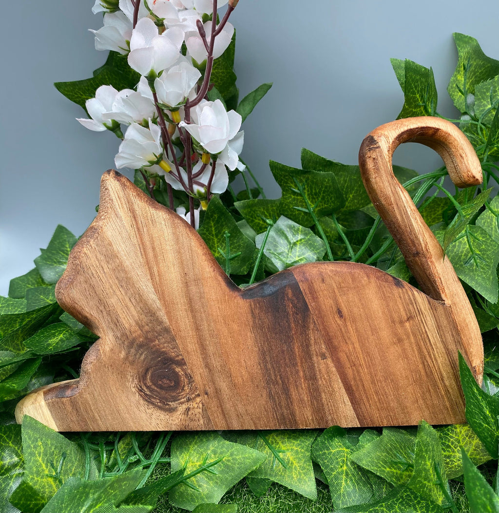Holz Katze „liegend“ (Akazie)