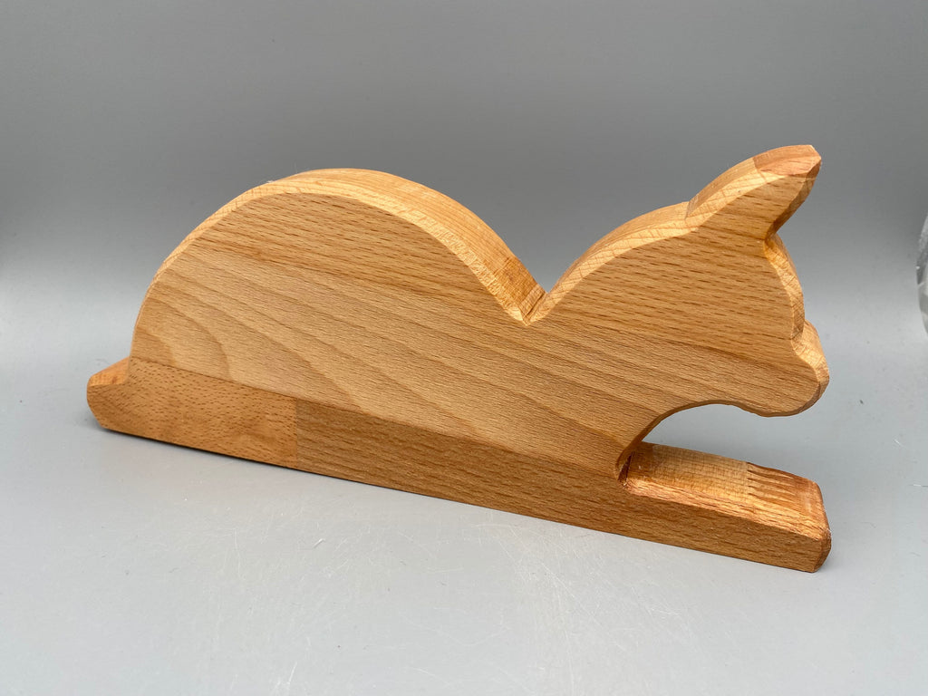 Holz Katze liegend (Buche)