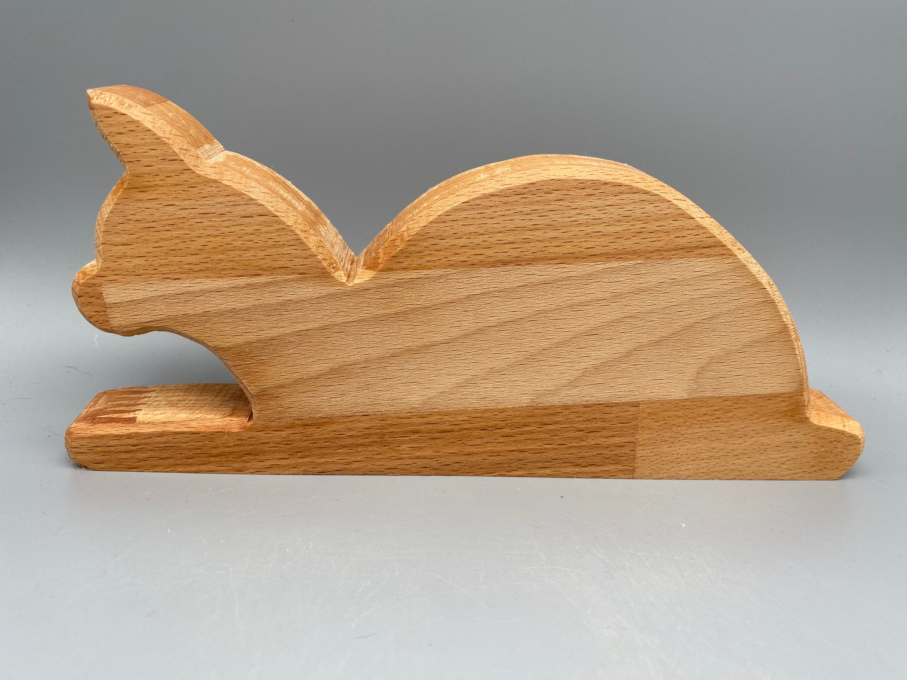 Holz Katze liegend (Buche)