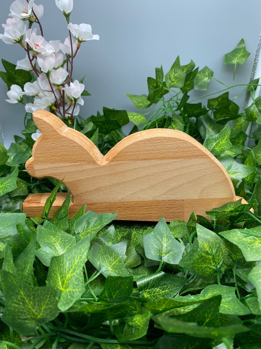 Holz Katze liegend (Buche)