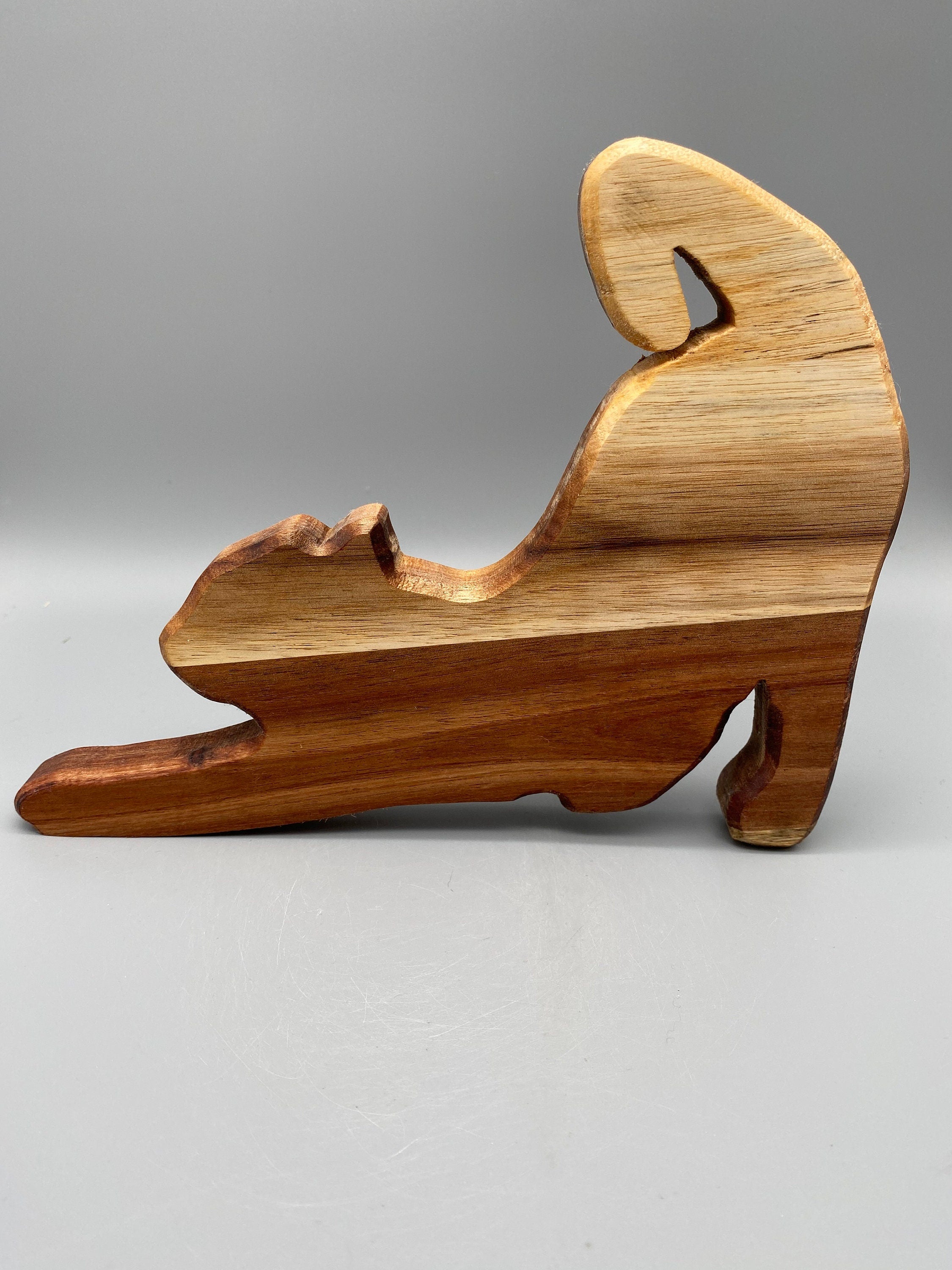 Holz Katze „streckend“