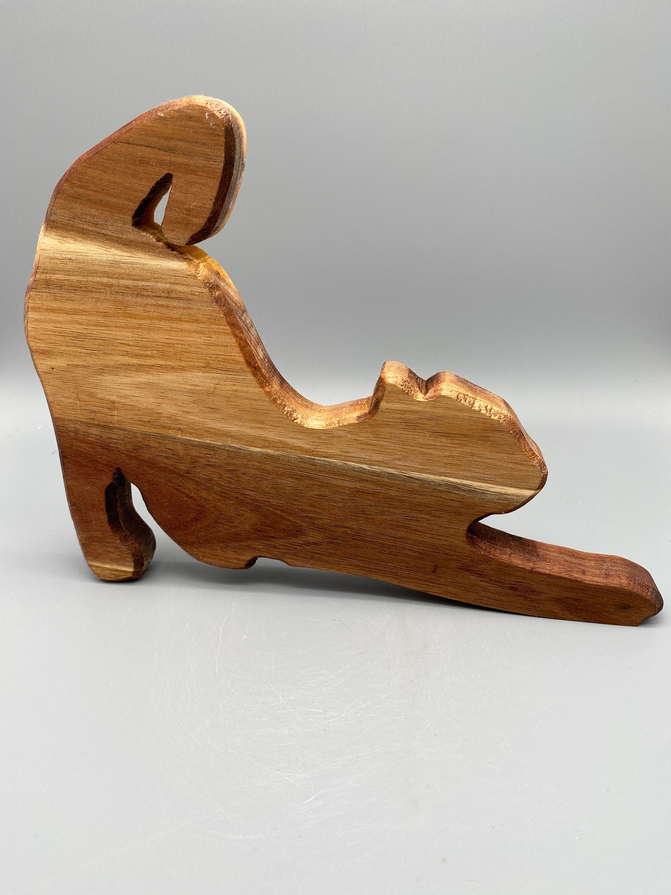Holz Katze „streckend“