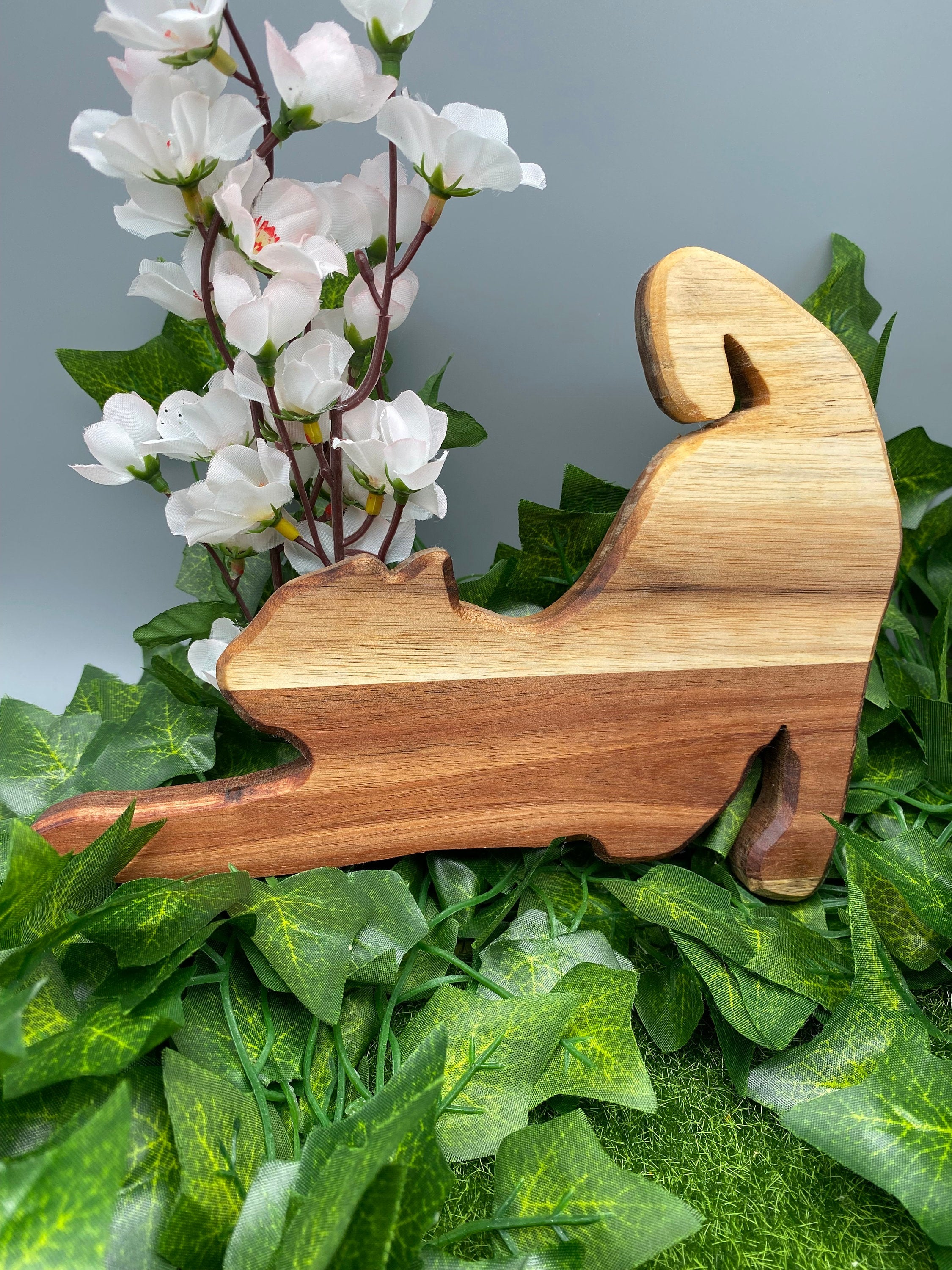 Holz Katze „streckend“
