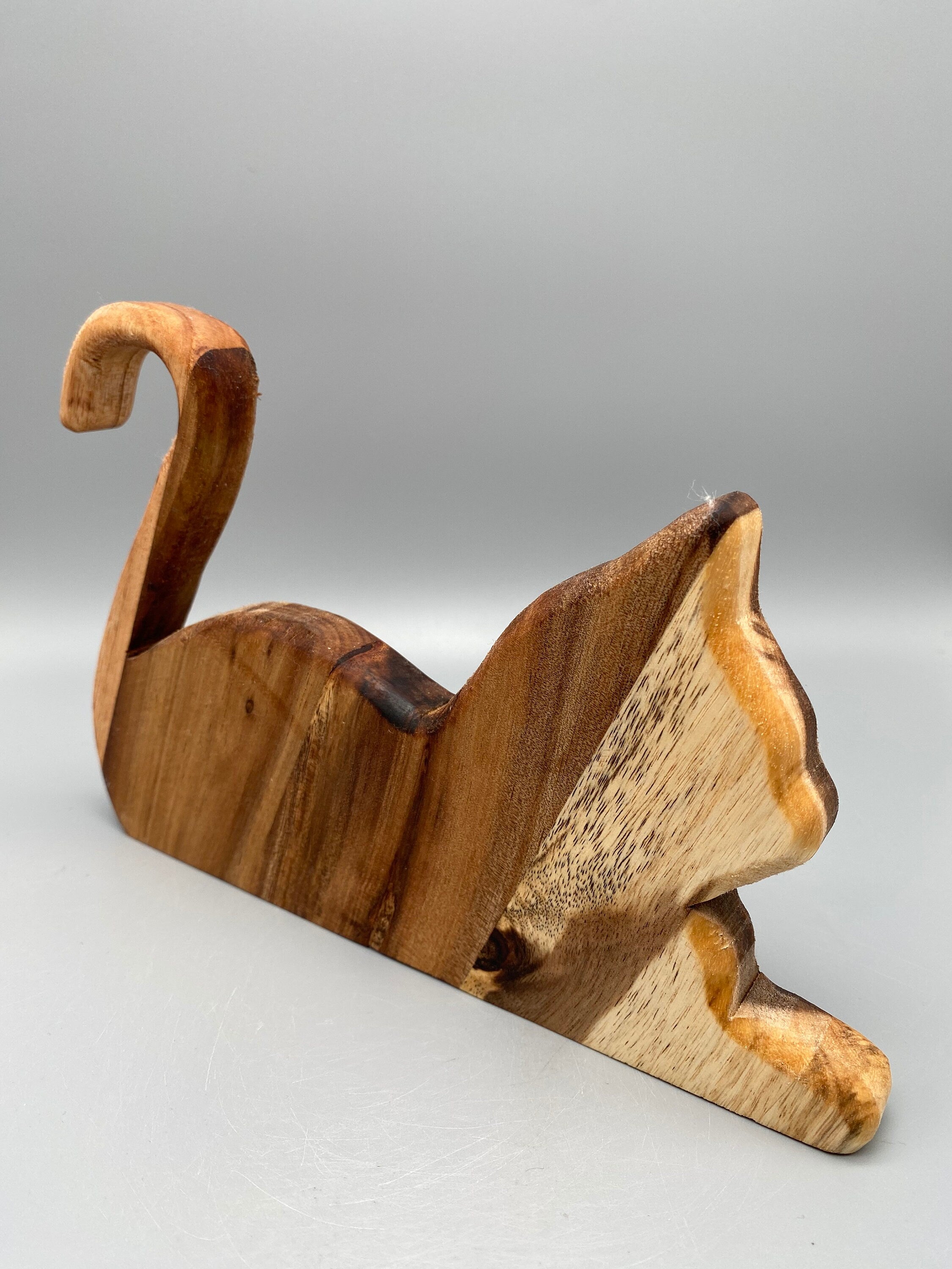 Holz Katze „liegend“ (Akazie)