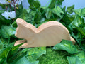 Holz Katze liegend klein