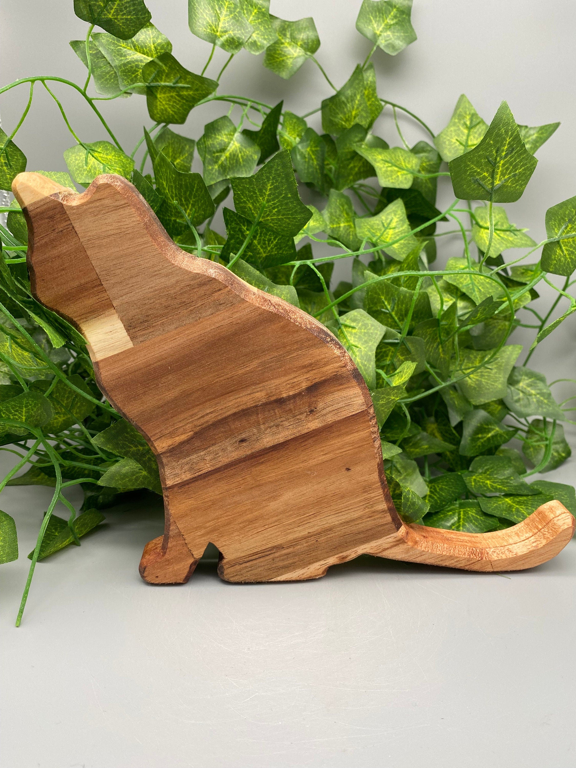 Holz Katze „sitzend“ (Akazie)