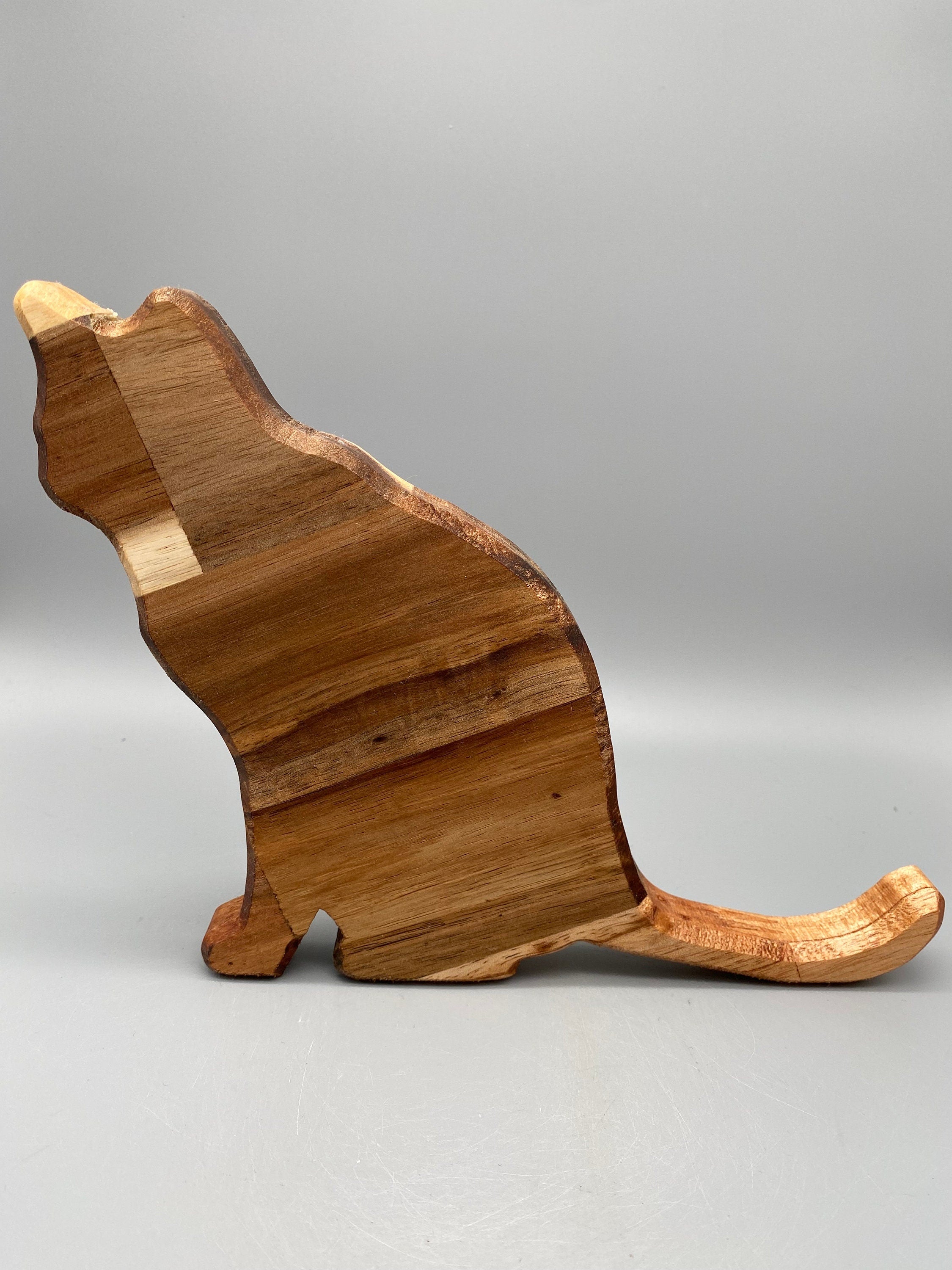 Holz Katze „sitzend“ (Akazie)