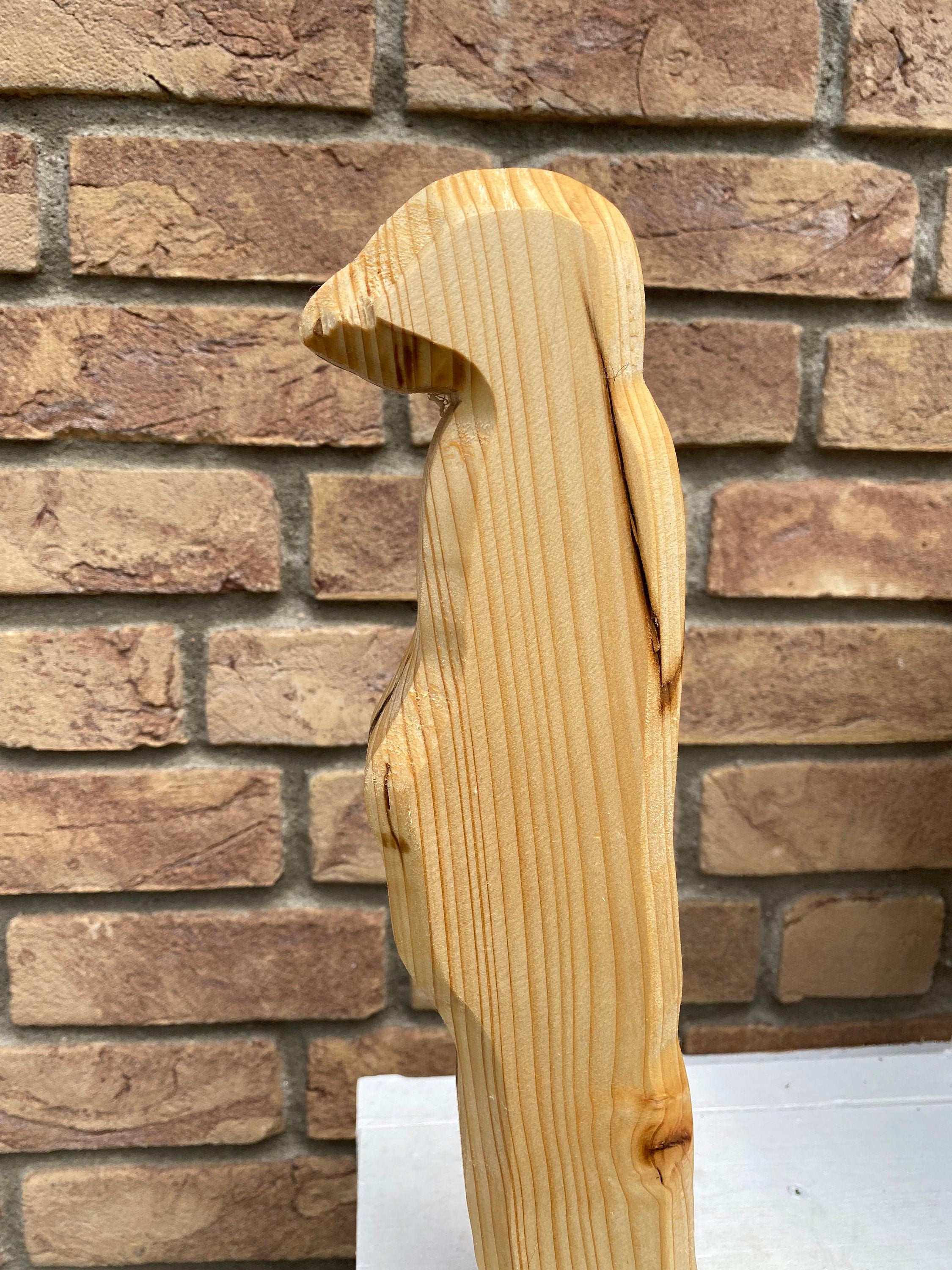 Großes Erdmännchen aus Holz (Fichte)