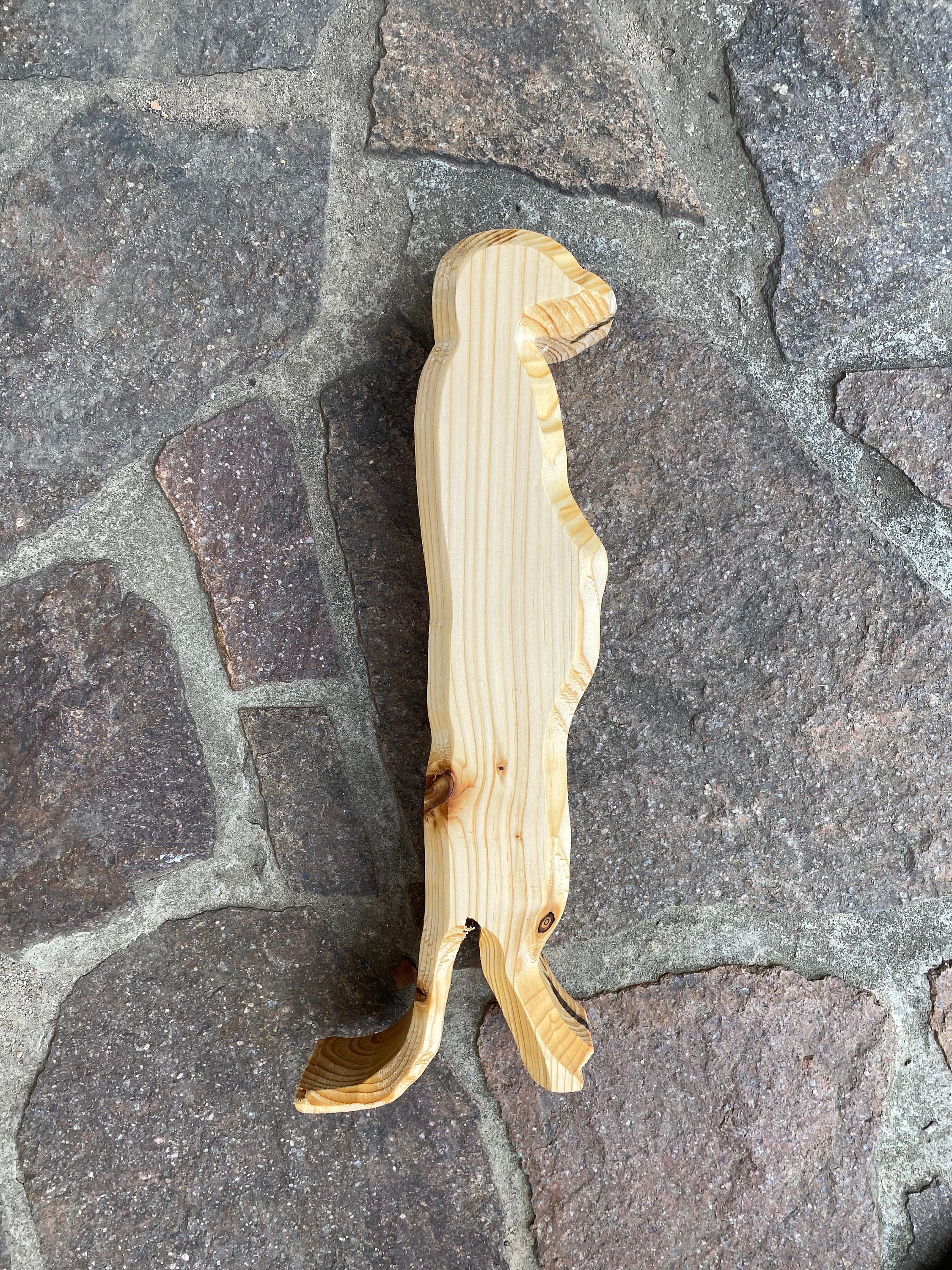 Großes Erdmännchen aus Holz (Fichte)