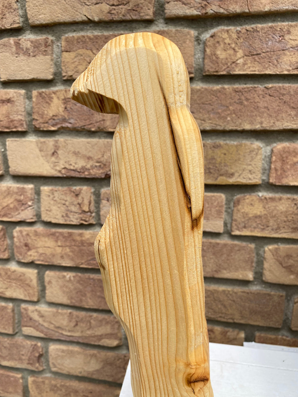 Großes Erdmännchen aus Holz (Fichte)