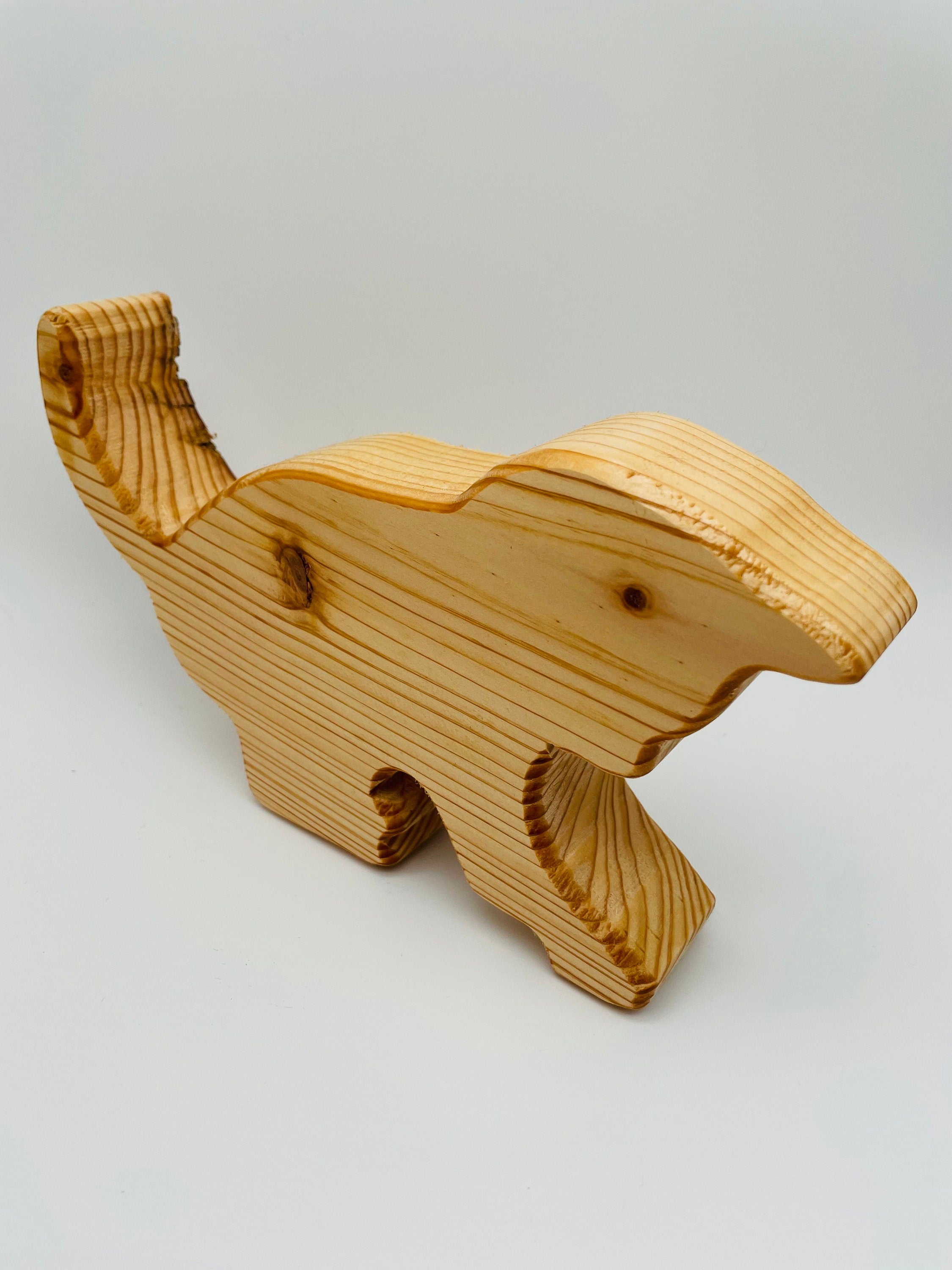 Holz Katze (spielend) aus Fichte / Deko