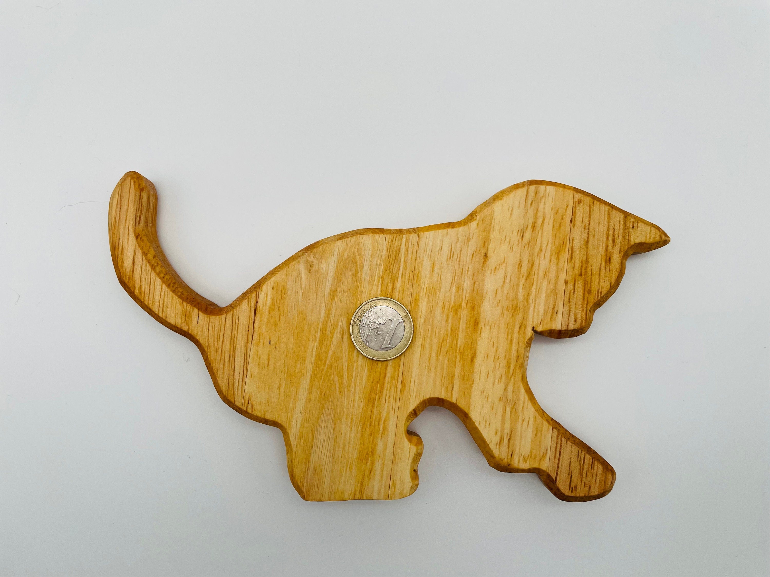 Holz Katze (spielend)