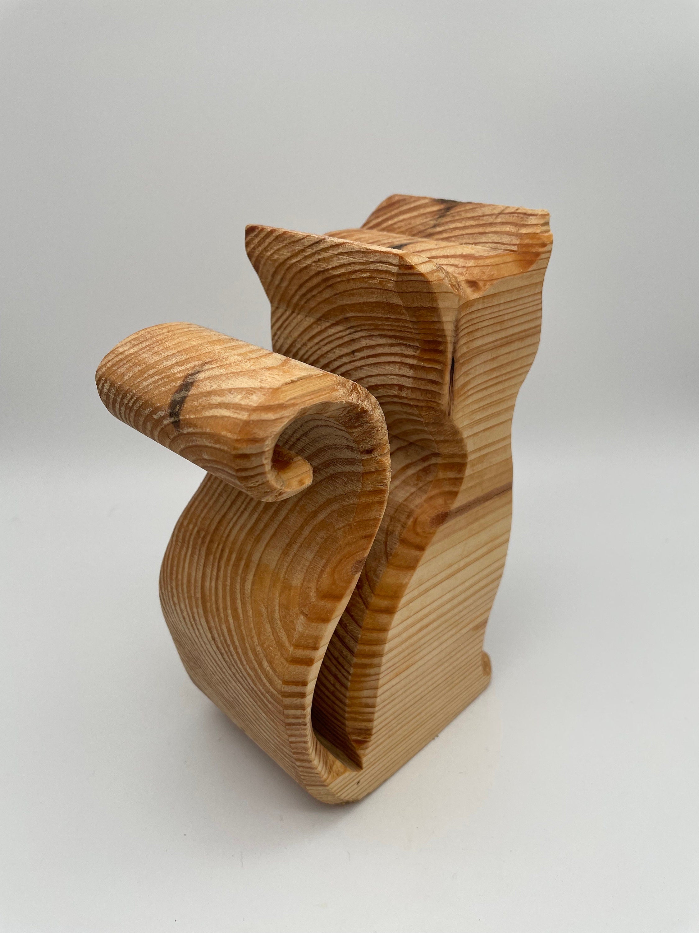 Holz Katze - sitzend