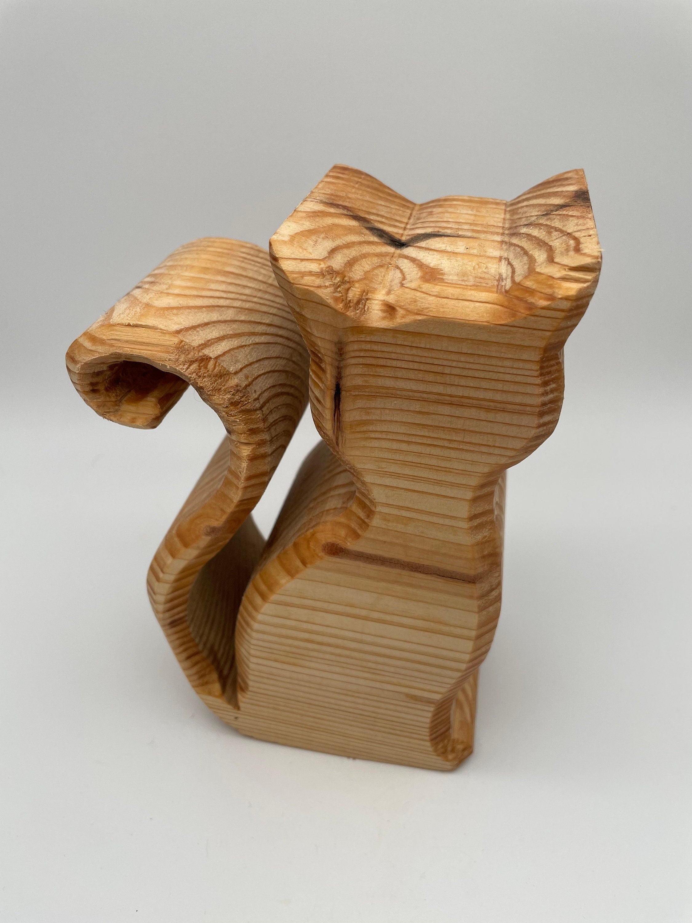 Holz Katze - sitzend
