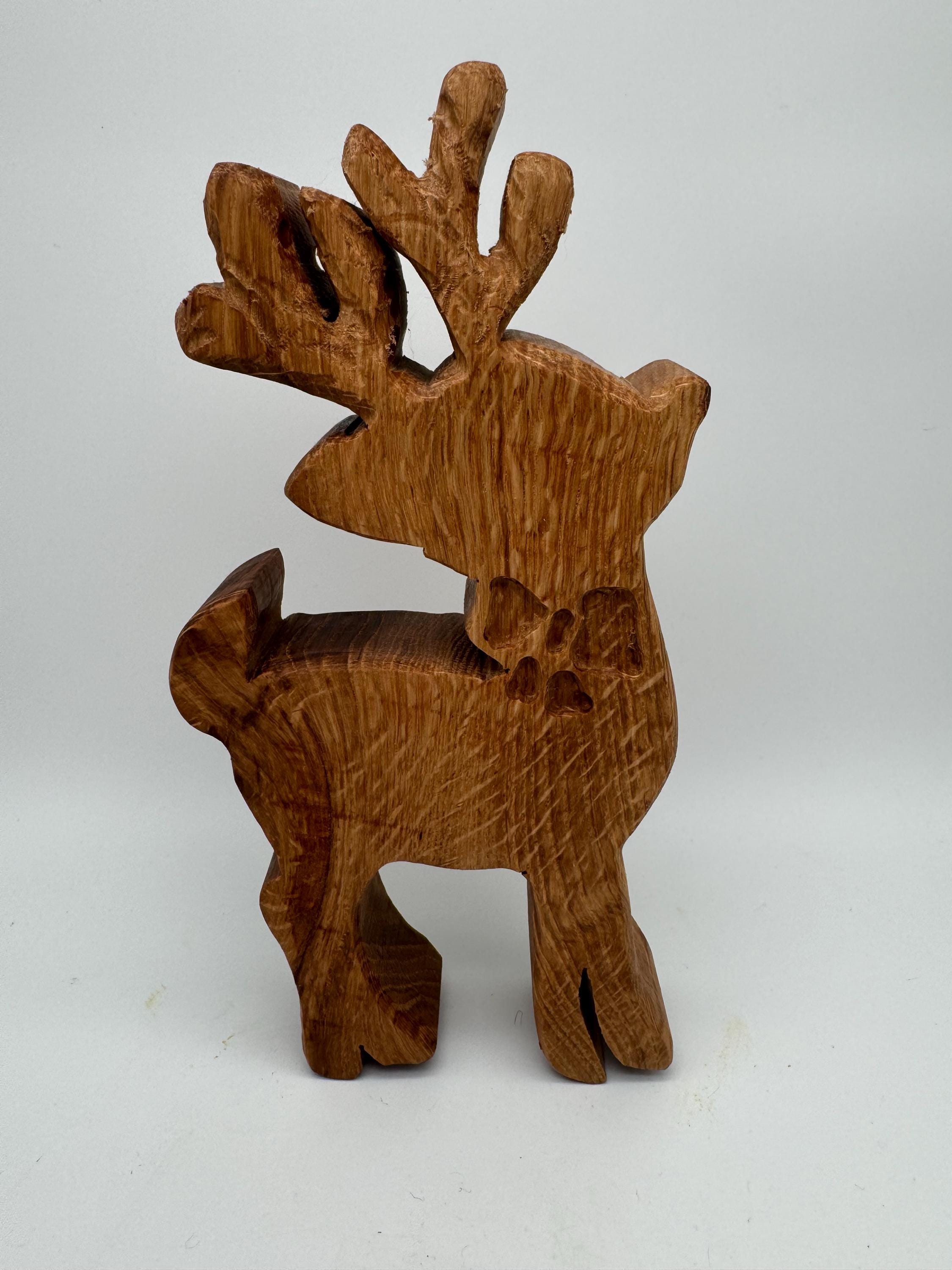 Holz Hirsch & Hirschkuh aus Eiche