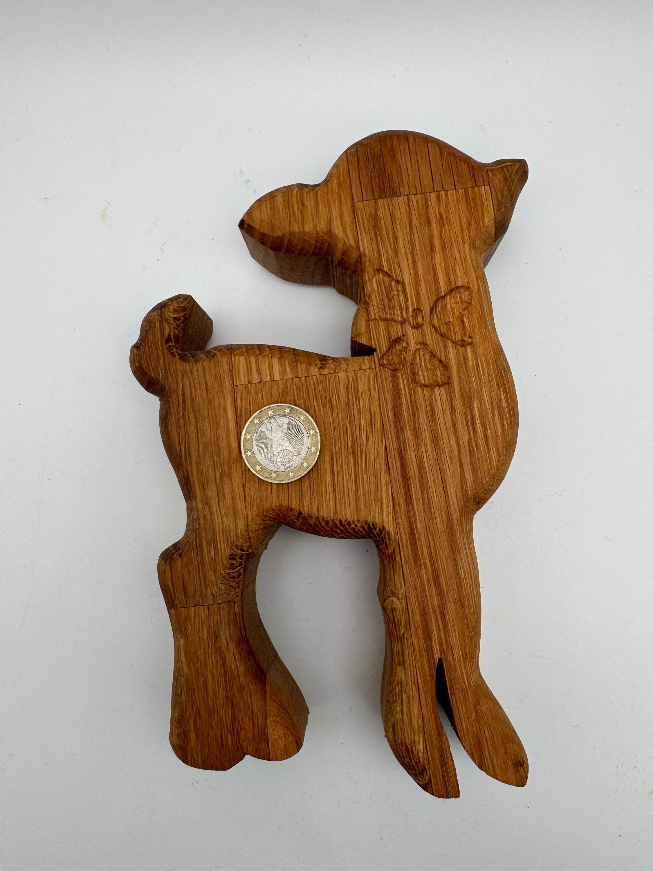 Holz Hirsch & Hirschkuh aus Eiche