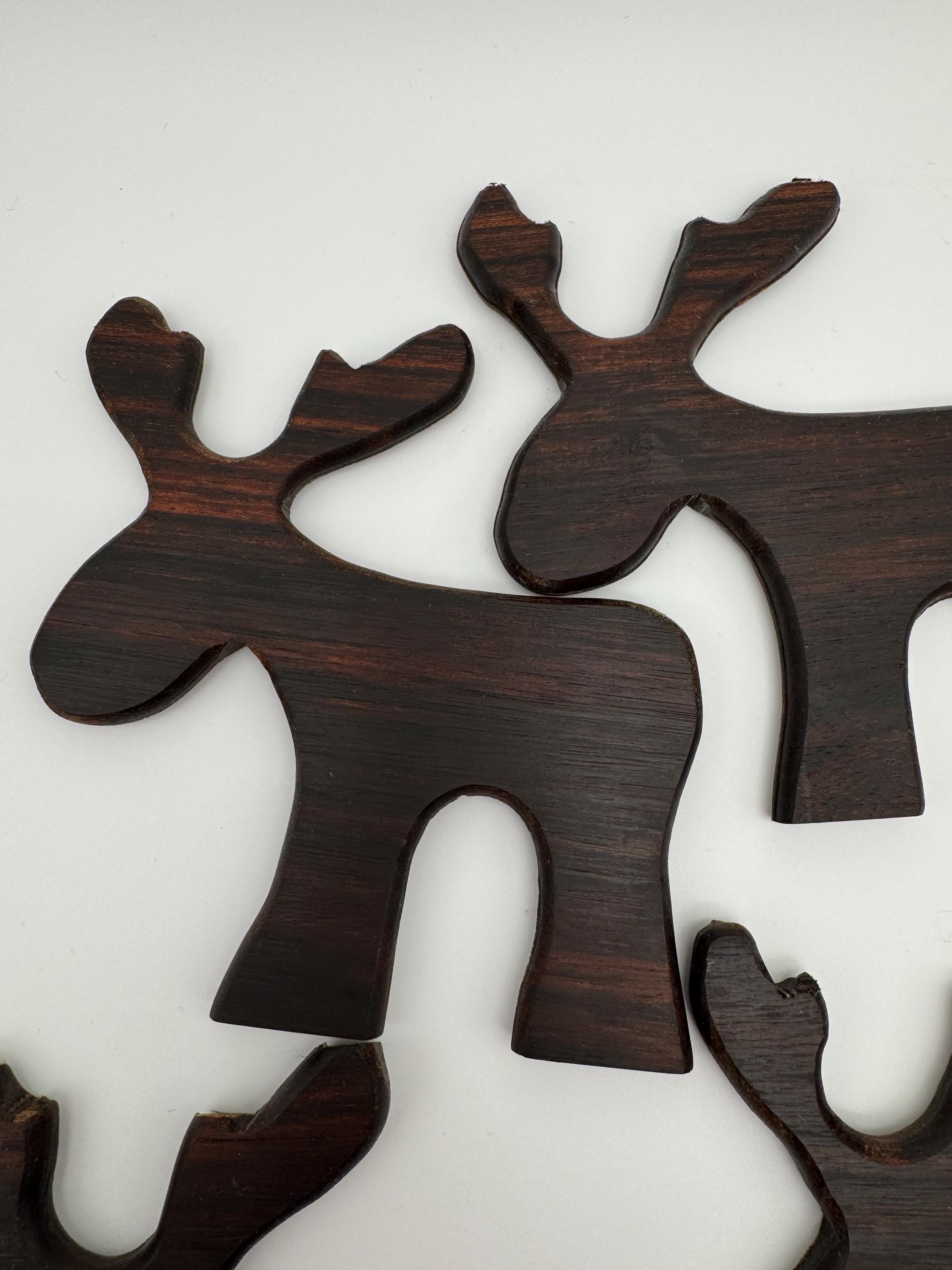 4 Holz Rentiere
