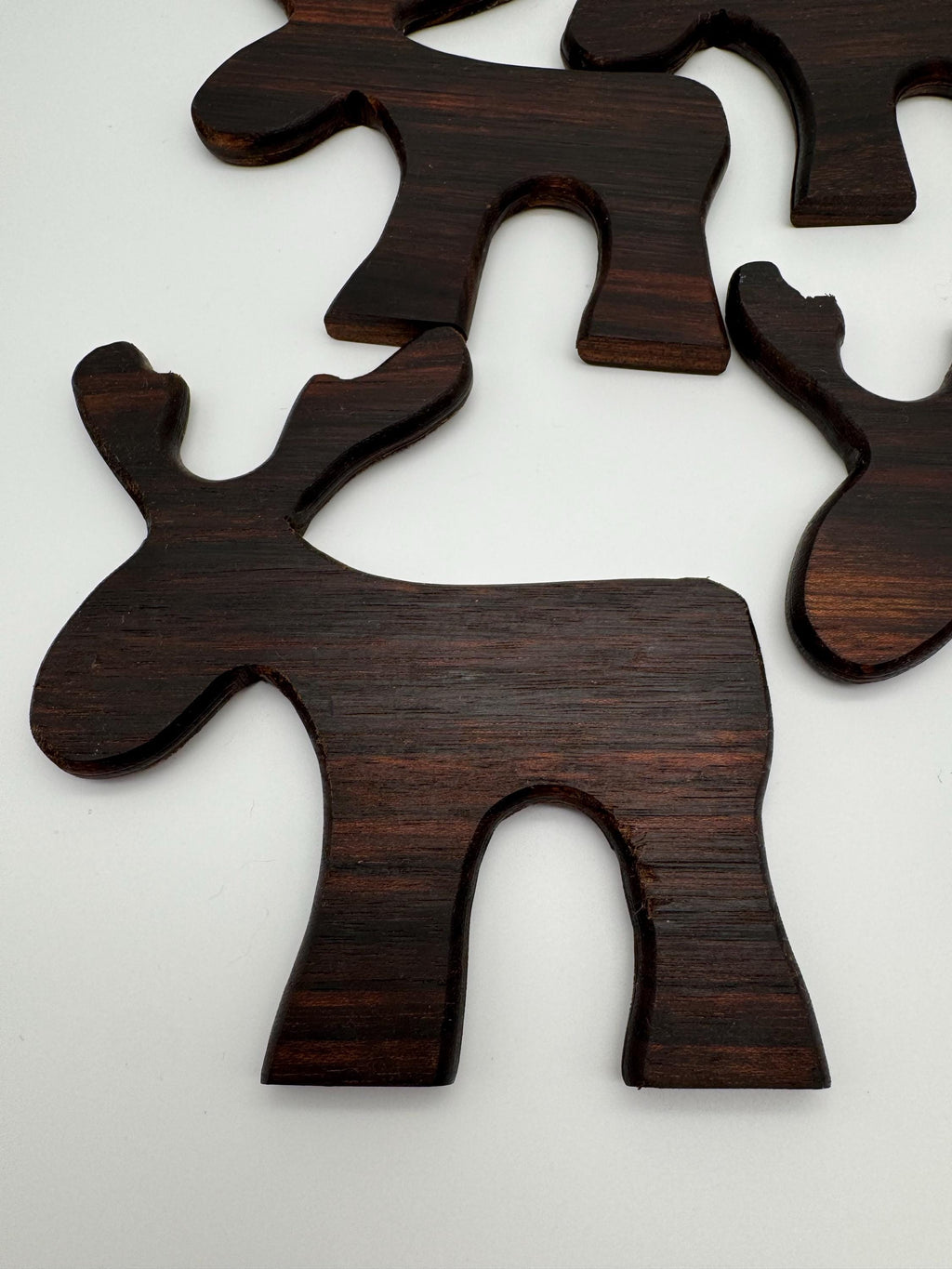 4 Holz Rentiere