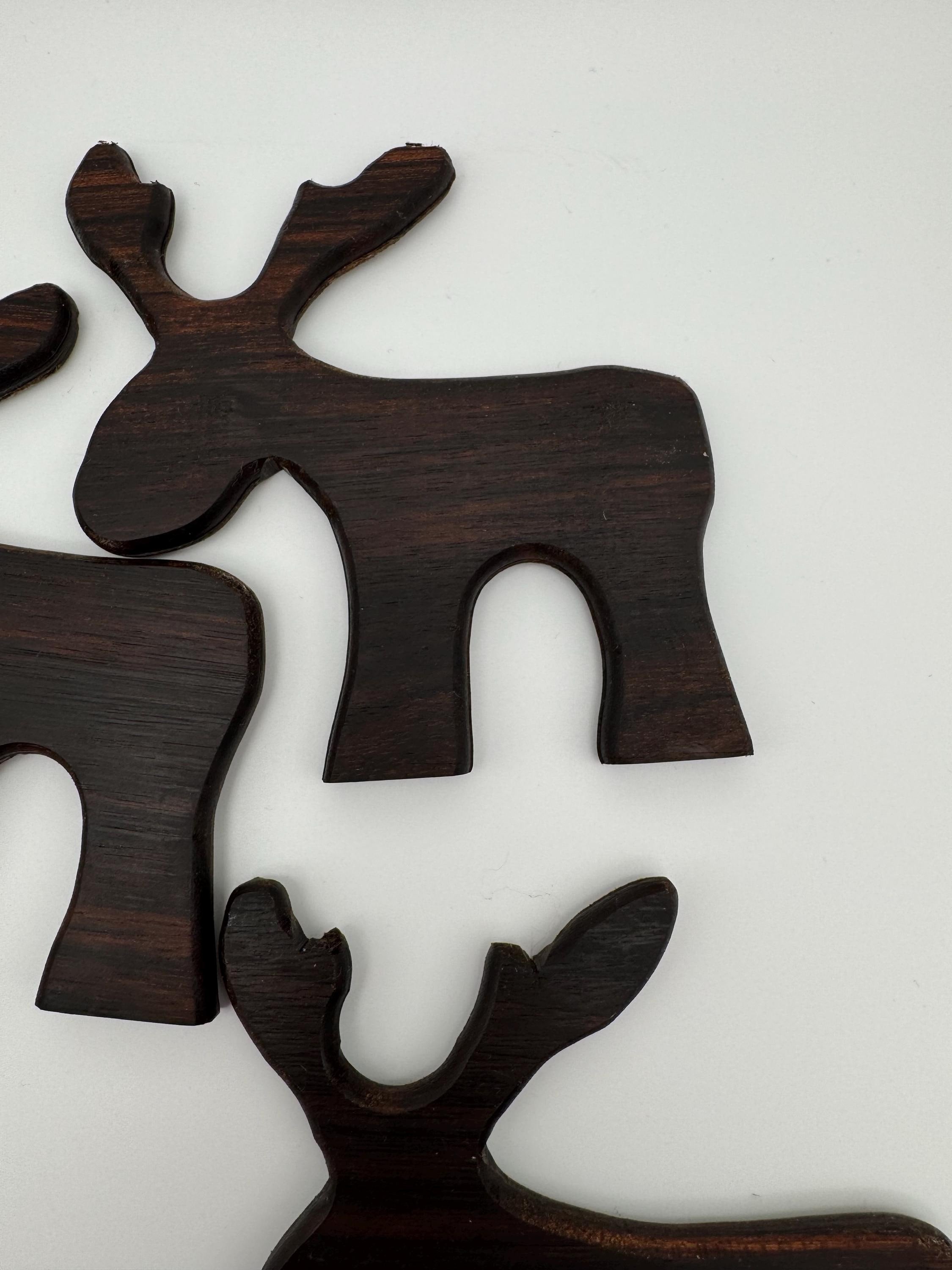 4 Holz Rentiere