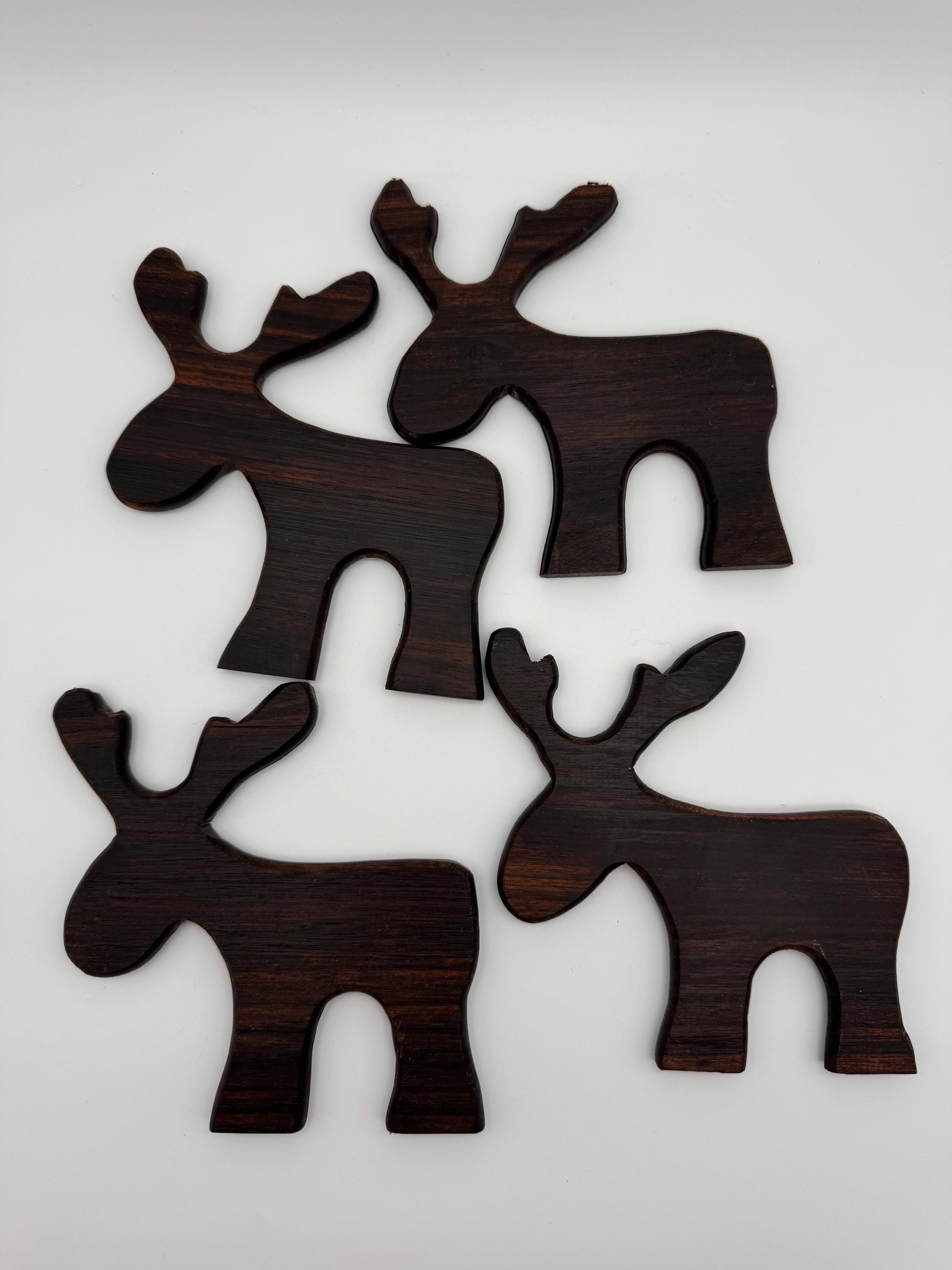 4 Holz Rentiere