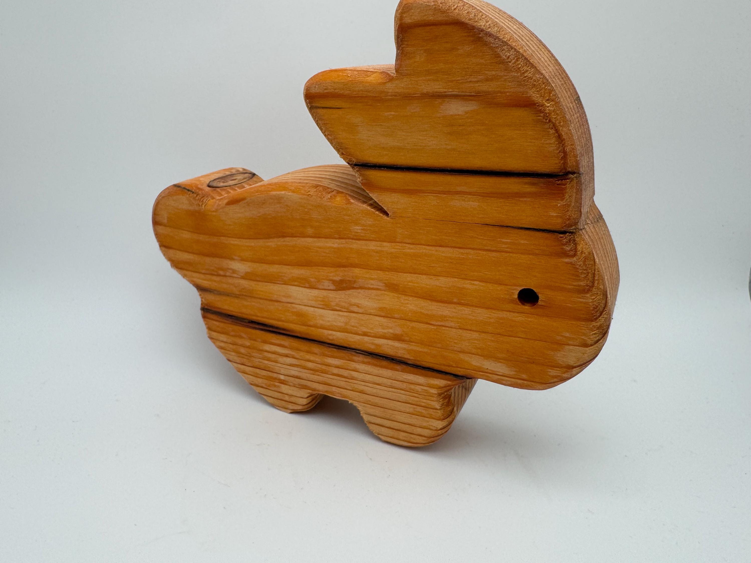 Holz Hase groß aus Fichtenholz