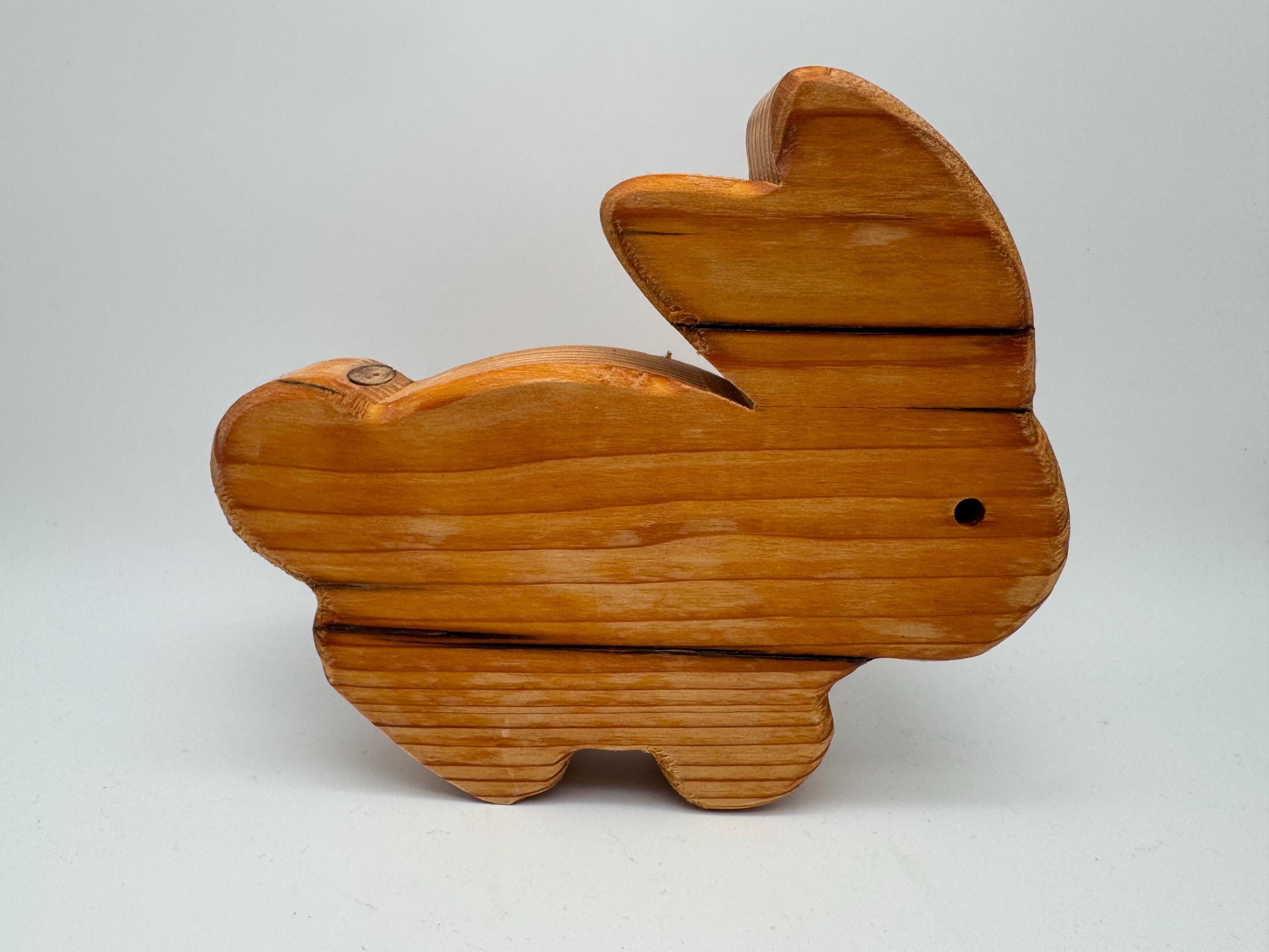 Holz Hase groß aus Fichtenholz