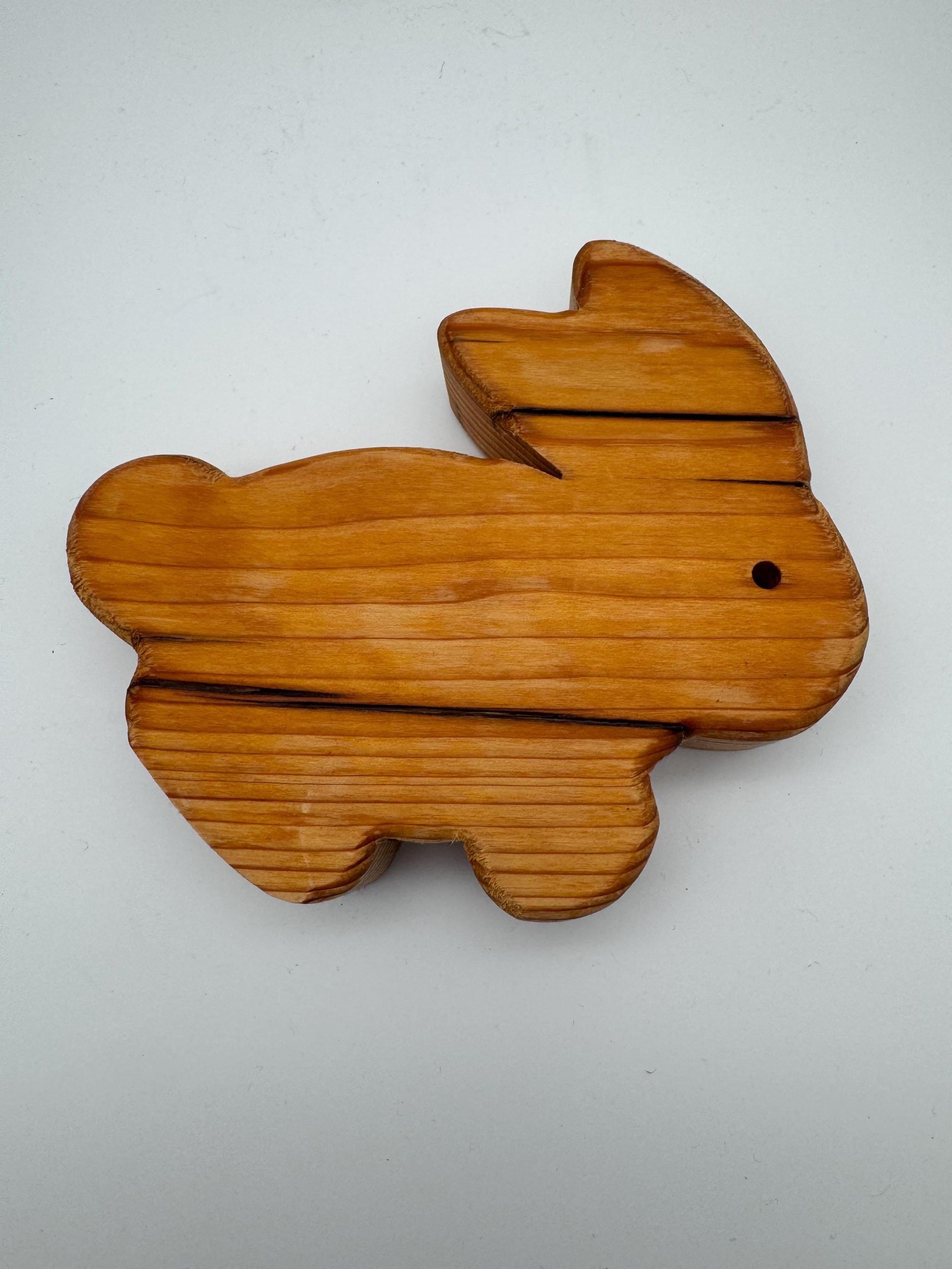 Holz Hase groß aus Fichtenholz