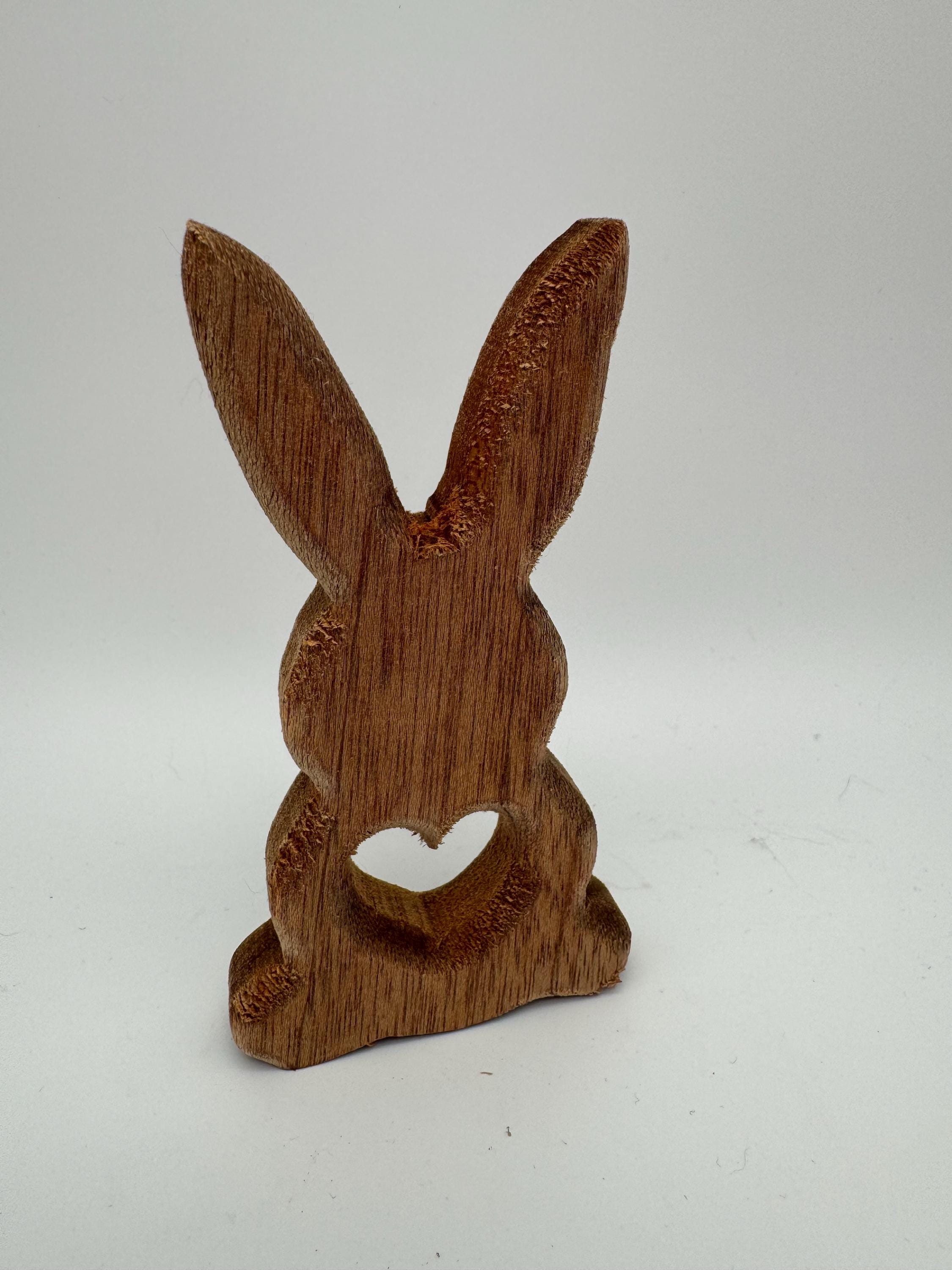 Holz Hase mit Herz