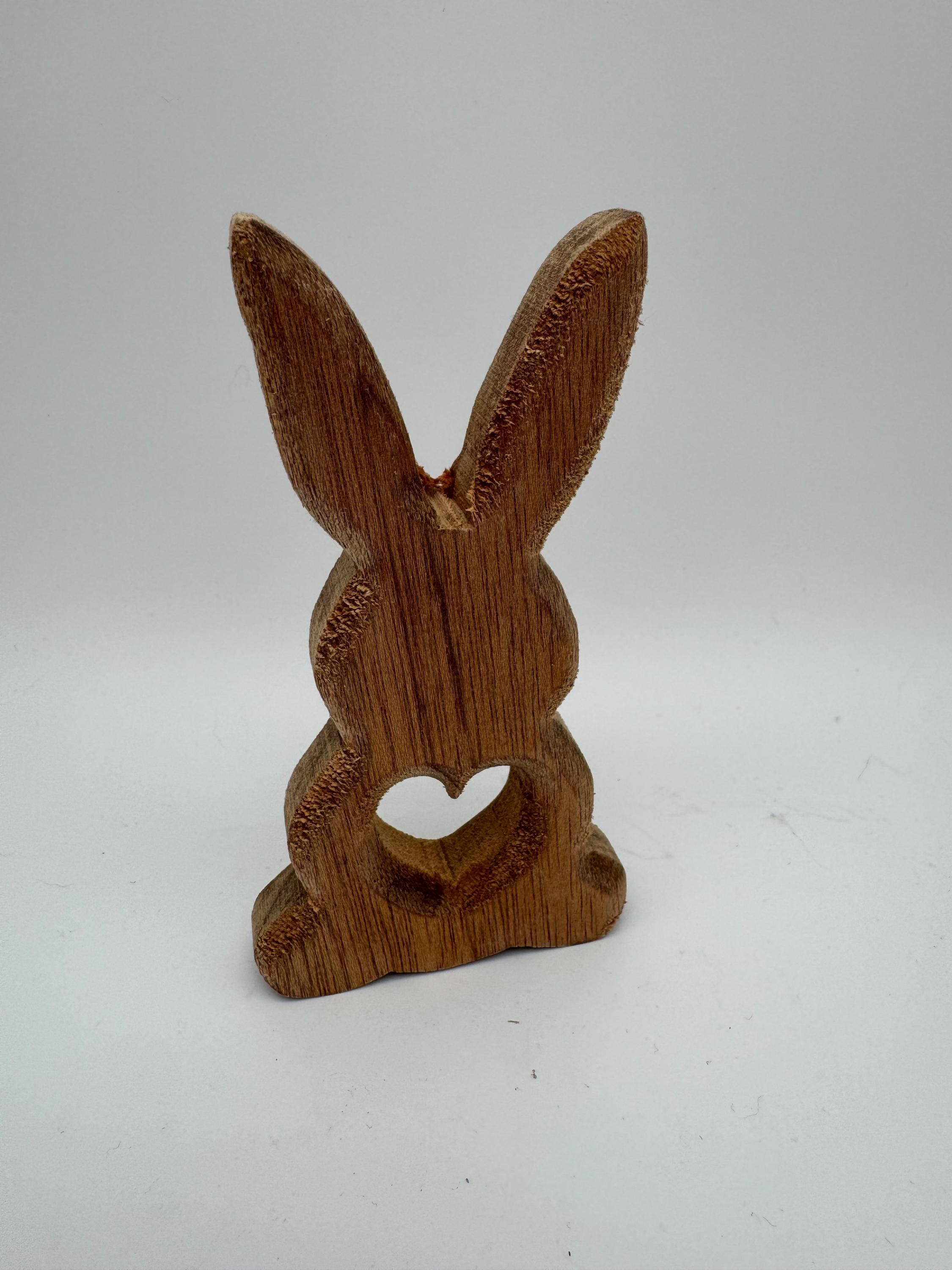 Holz Hase mit Herz
