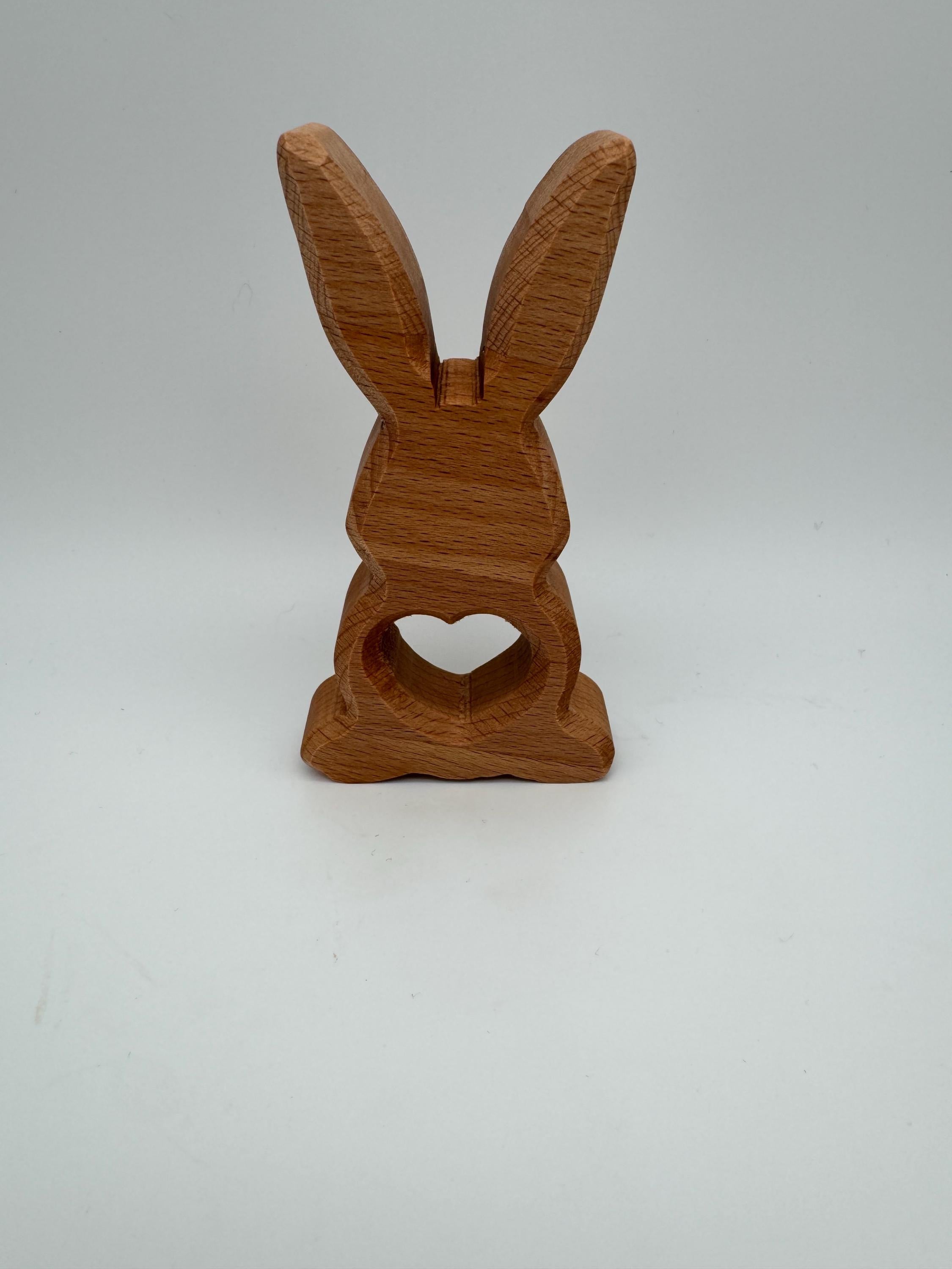 Holz Hase mit Herz