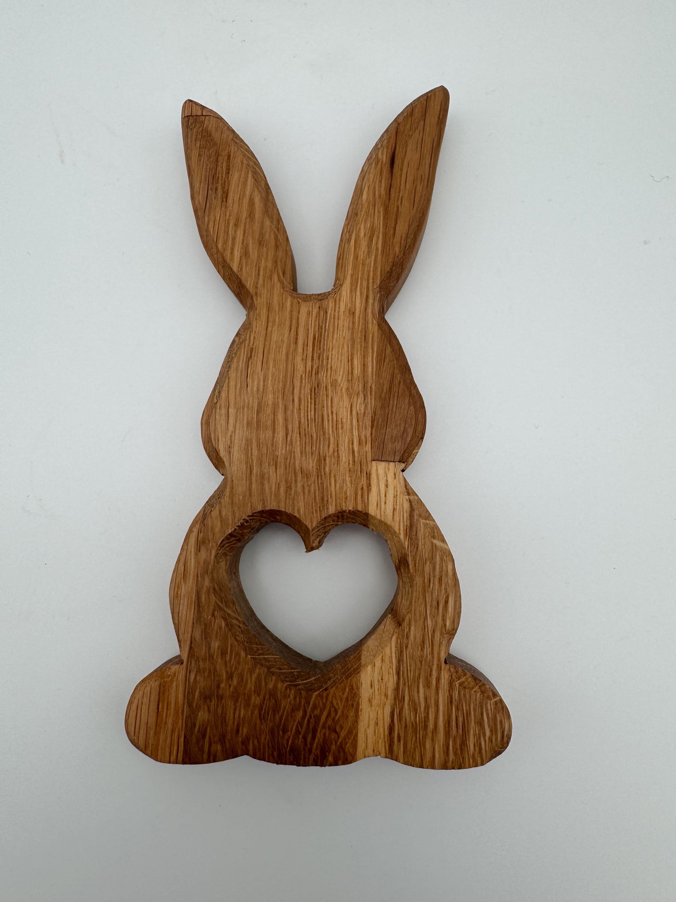 Holz Hase mit Herz