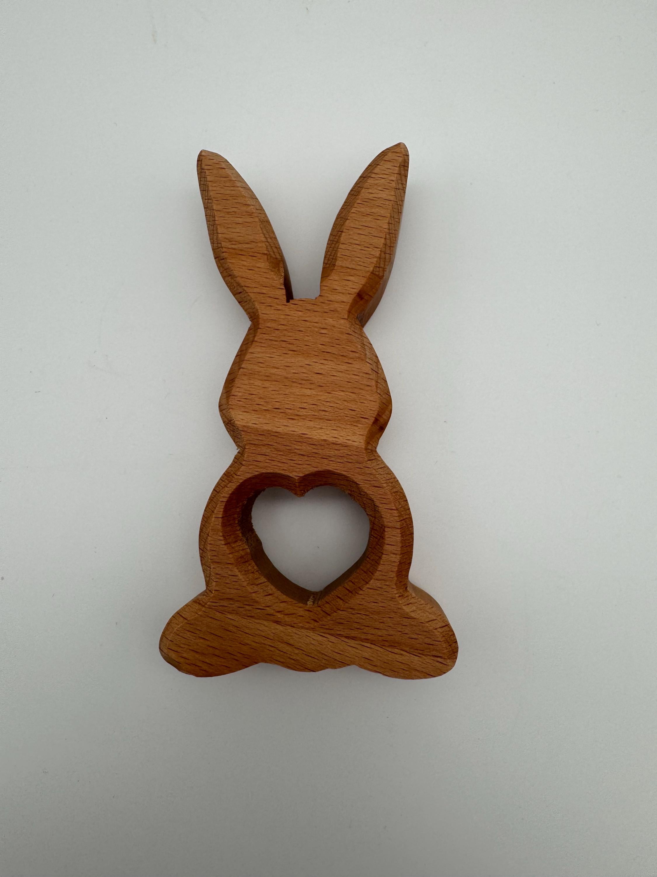 Holz Hase mit Herz