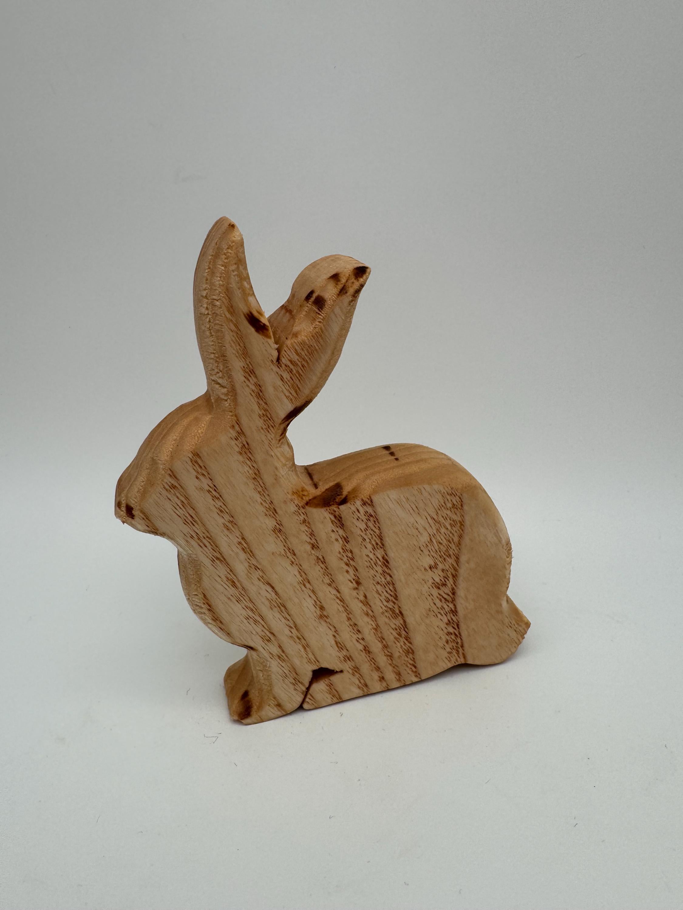 kleiner Holz Hase aus Eschen Holz