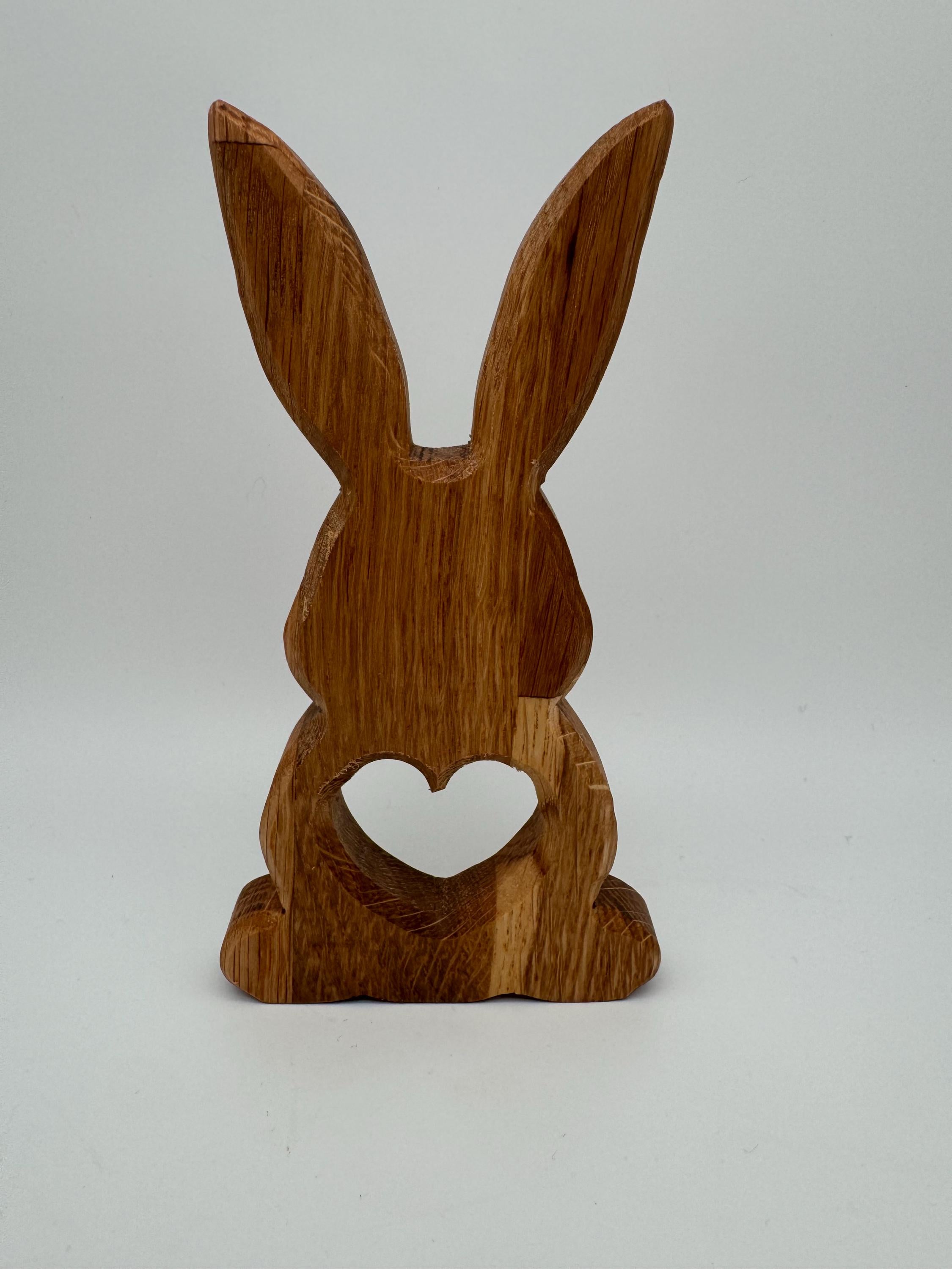 Holz Hase mit Herz
