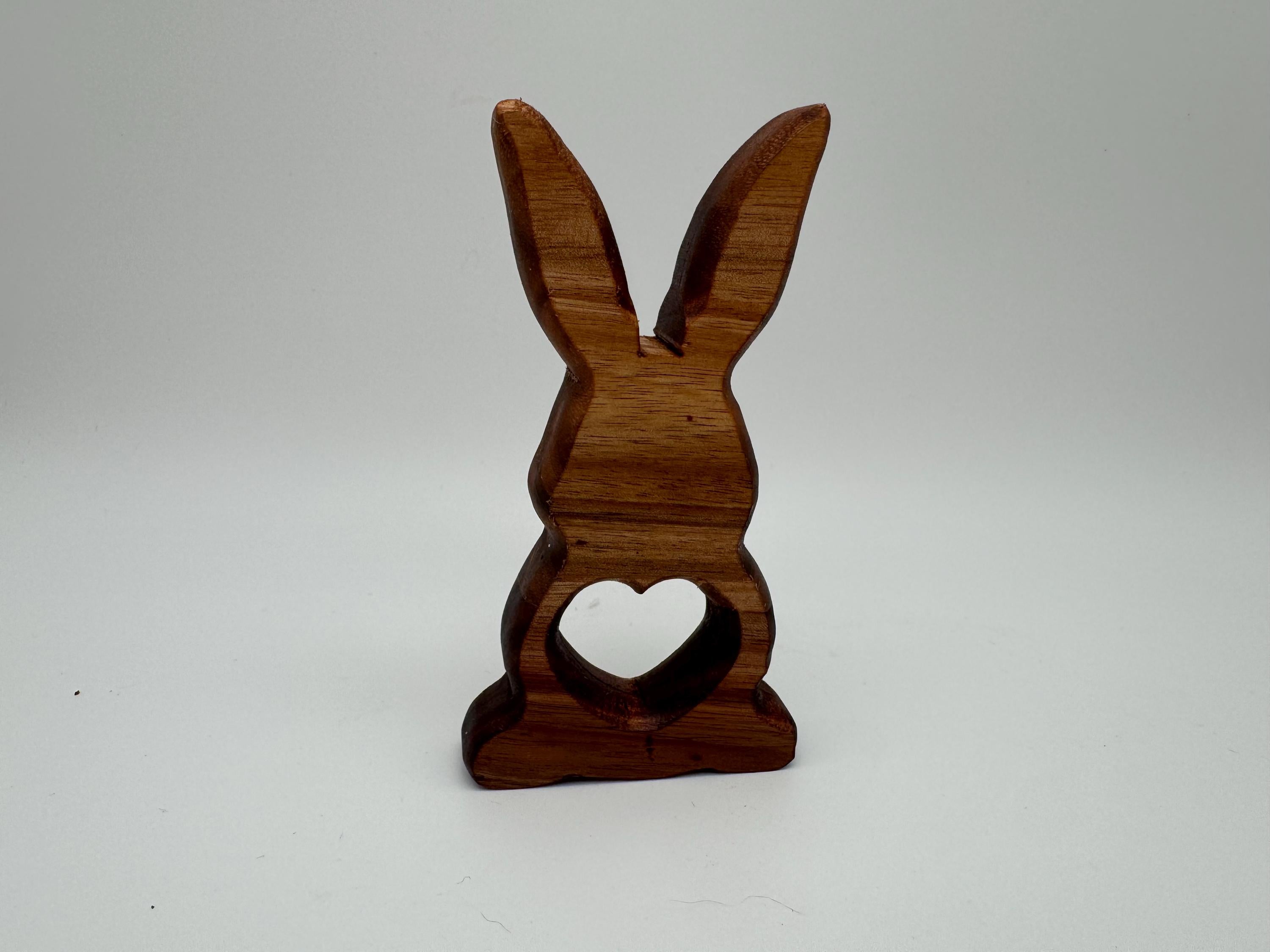 Holz Hase mit Herz