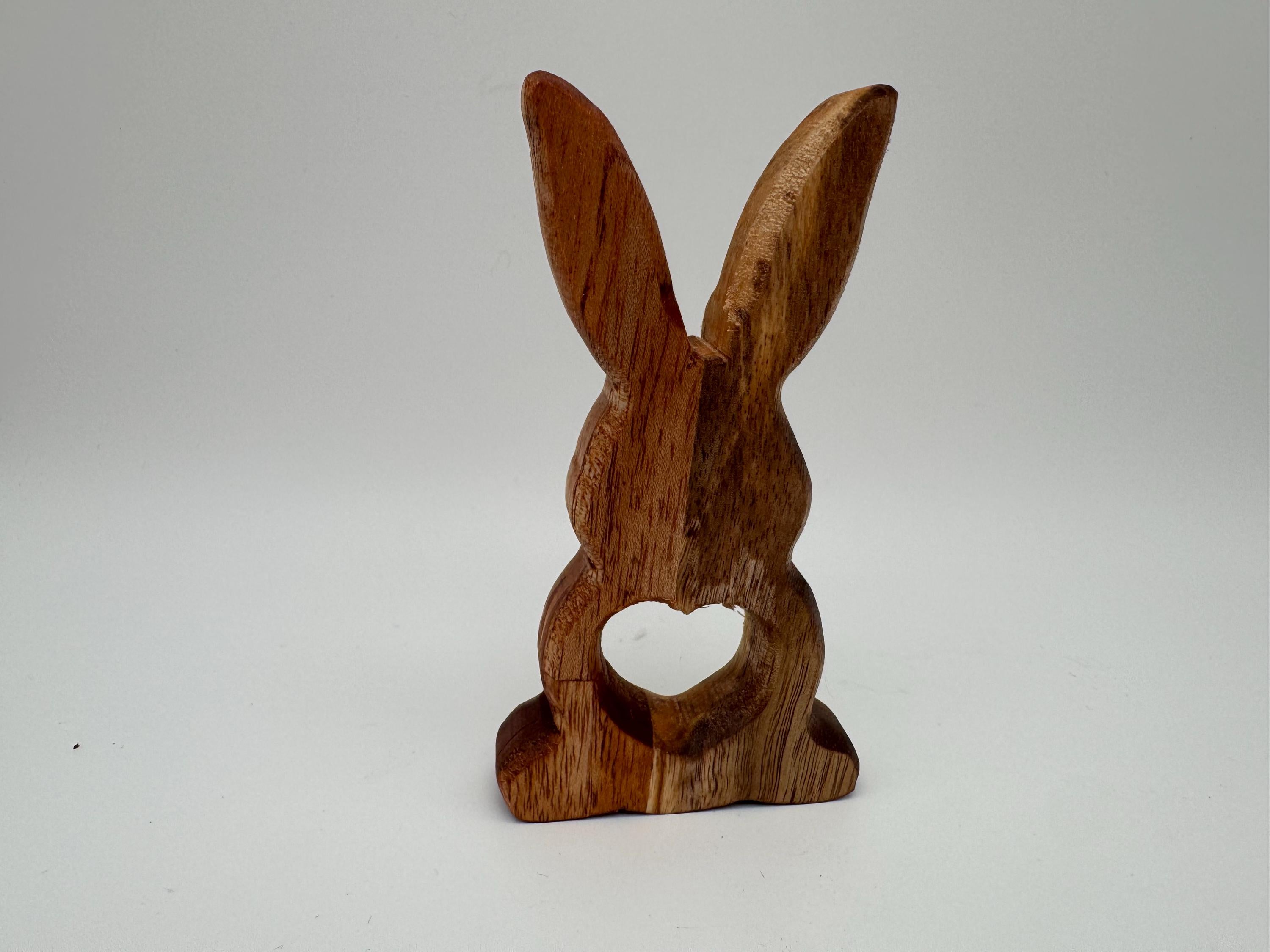 Holz Hase mit Herz