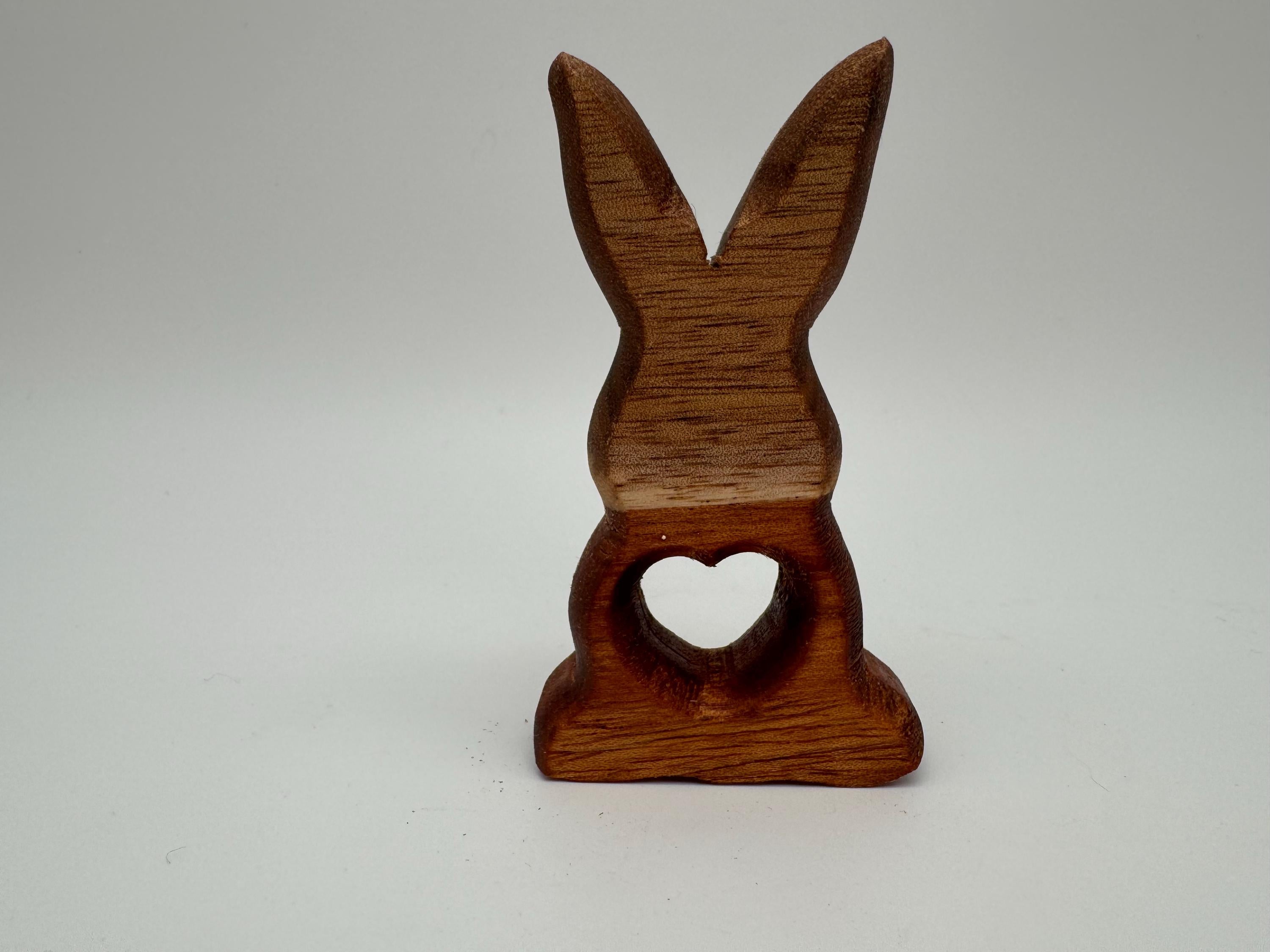 Mini Holz Hase mit Herz