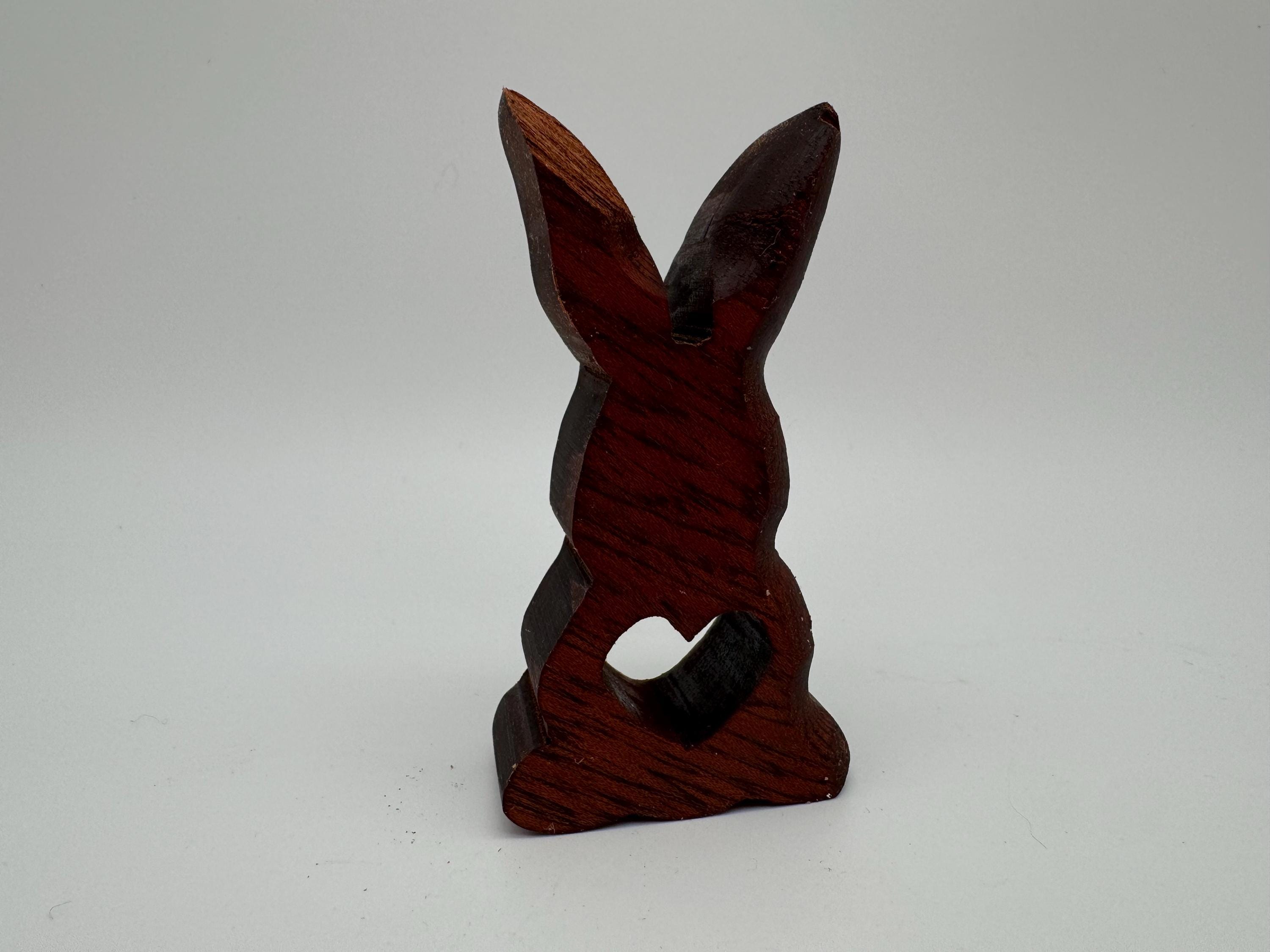 Mini Holz Hase mit Herz