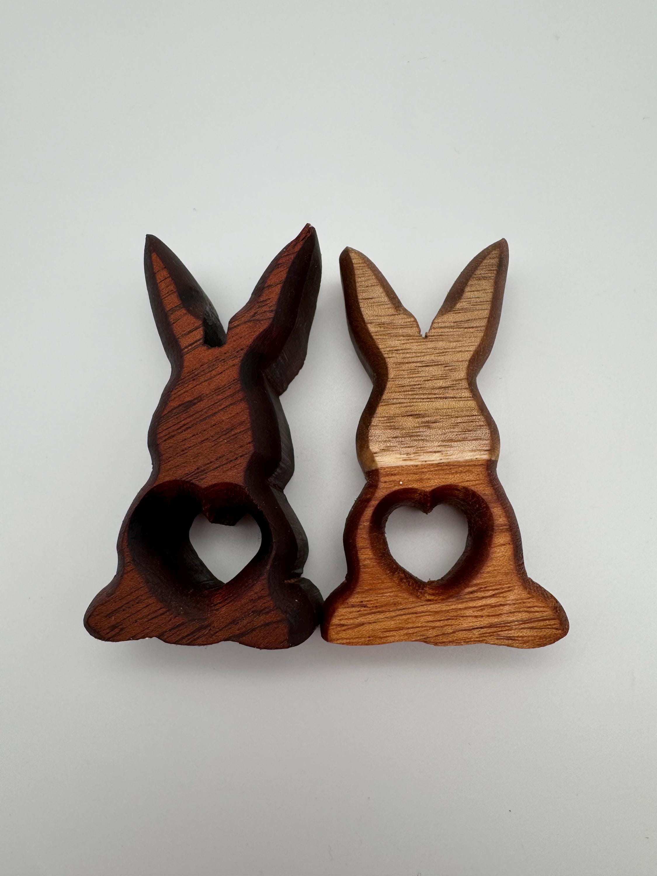 Mini Holz Hase mit Herz