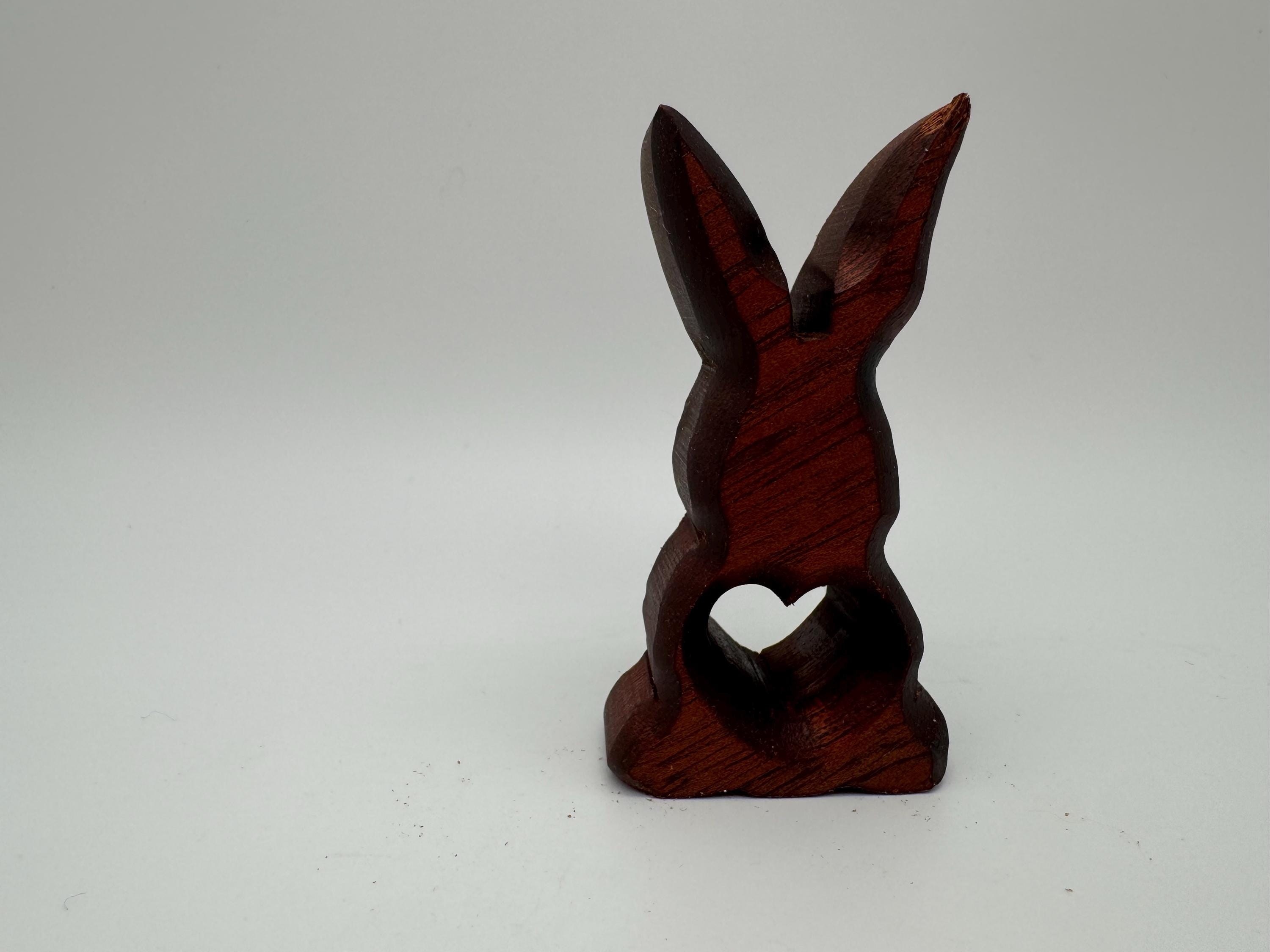 Mini Holz Hase mit Herz
