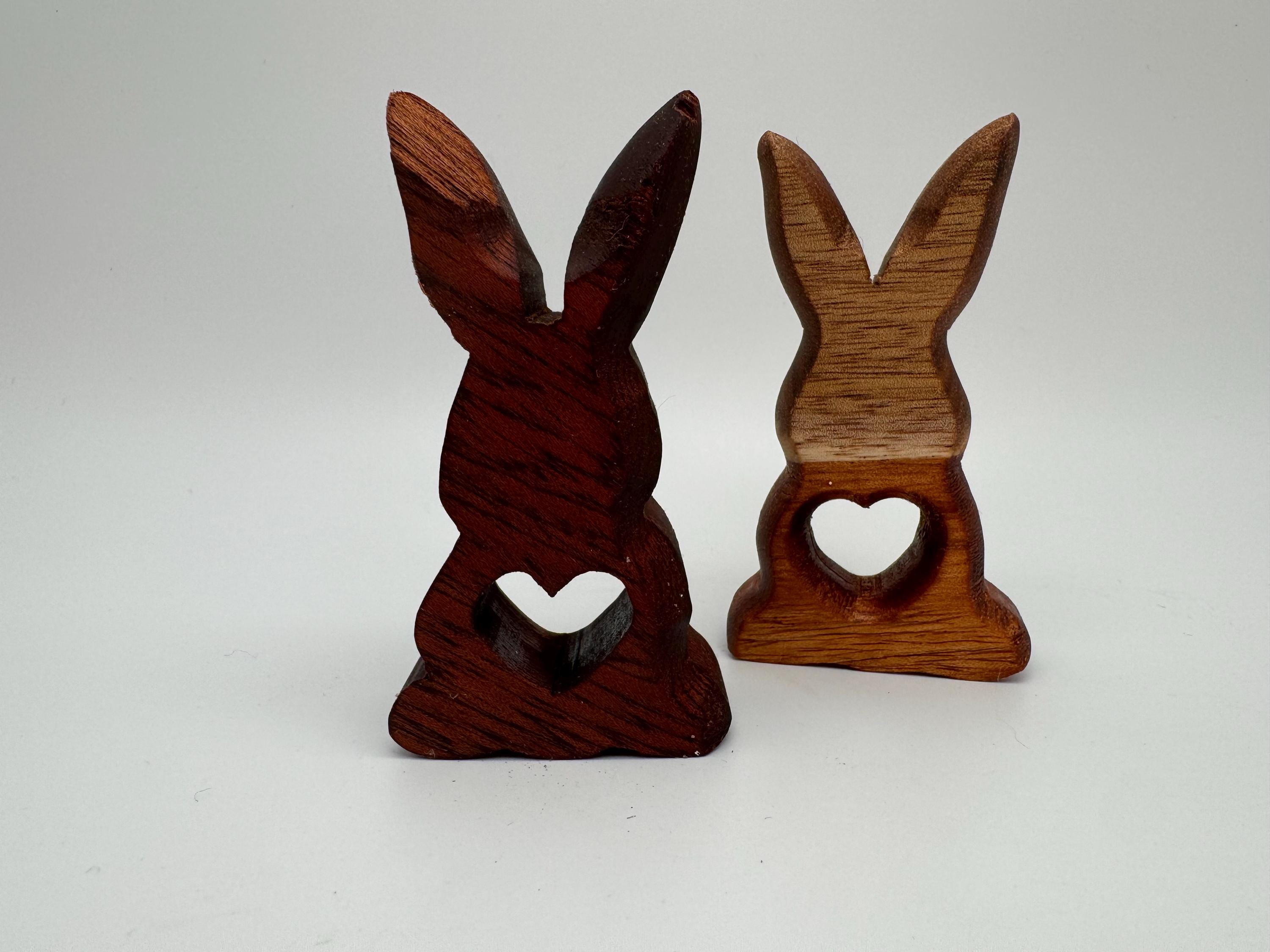 Mini Holz Hase mit Herz