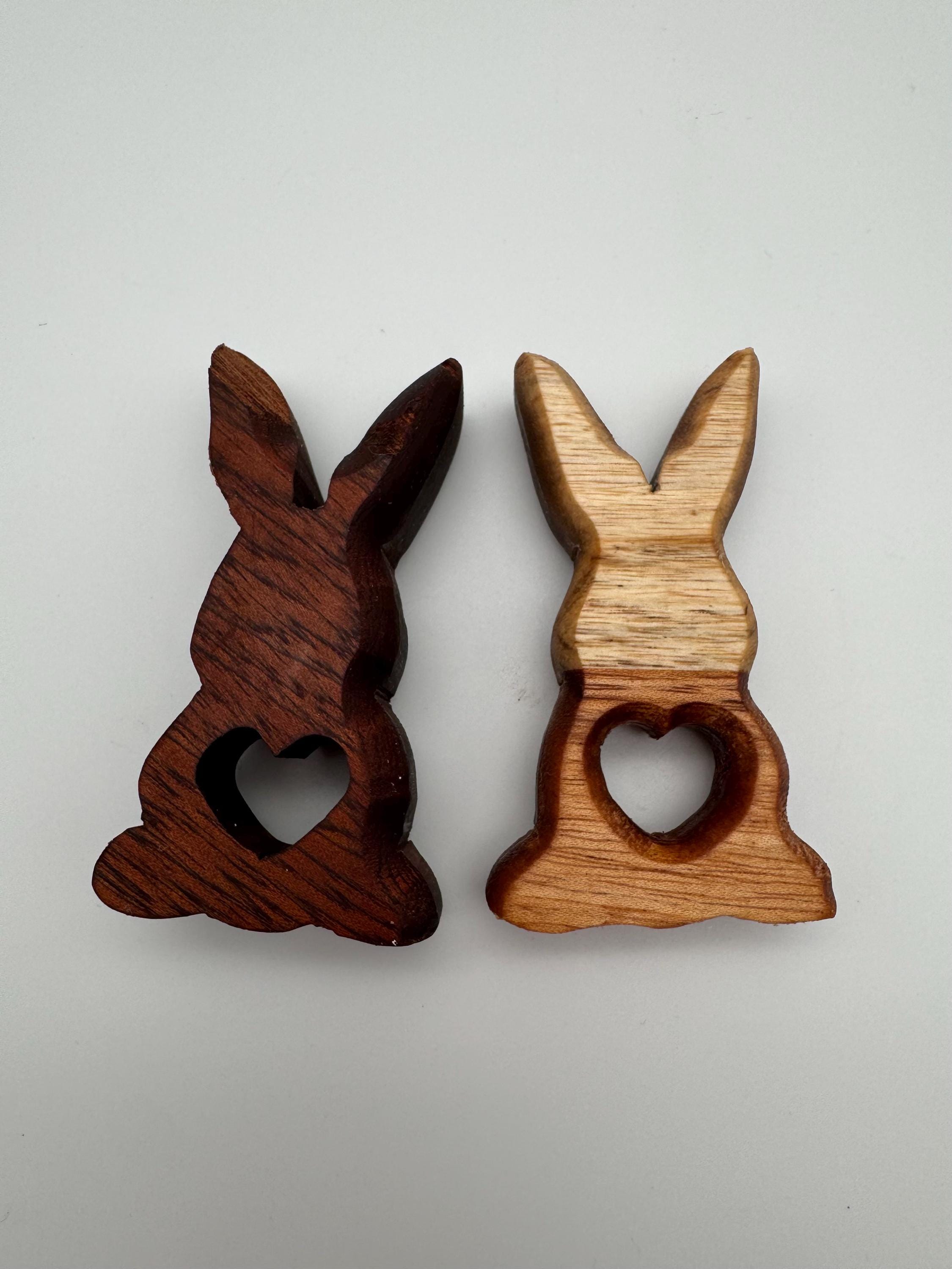 Mini Holz Hase mit Herz