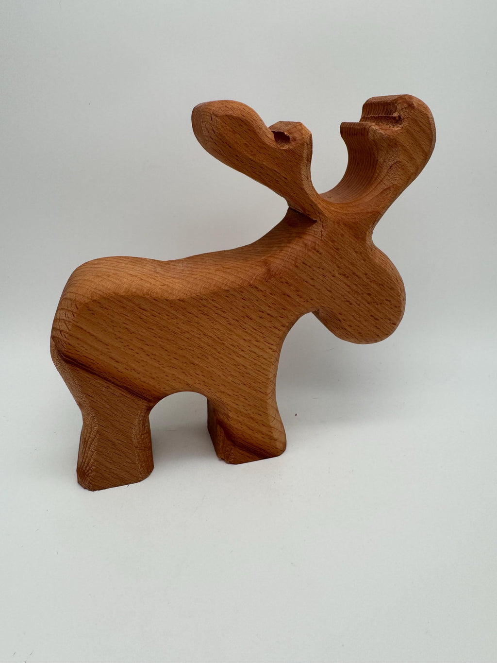 Handgemachter Elch aus Buchen- und Eichenholz als Weihnachtsdeko – Ansicht 4