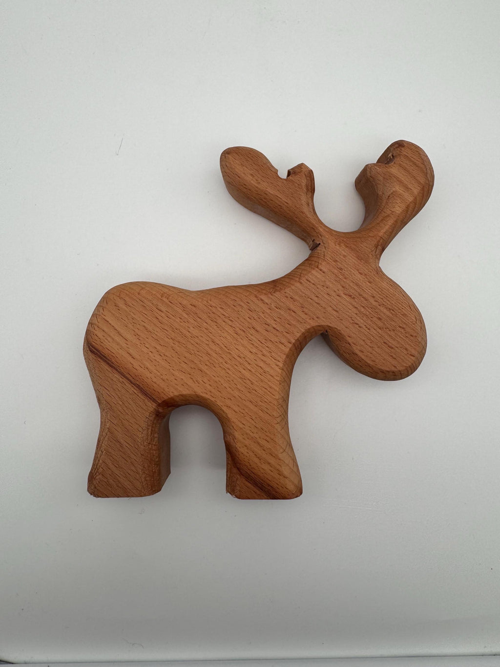 Handgemachter Elch aus Buchen- und Eichenholz als Weihnachtsdeko – Ansicht 5