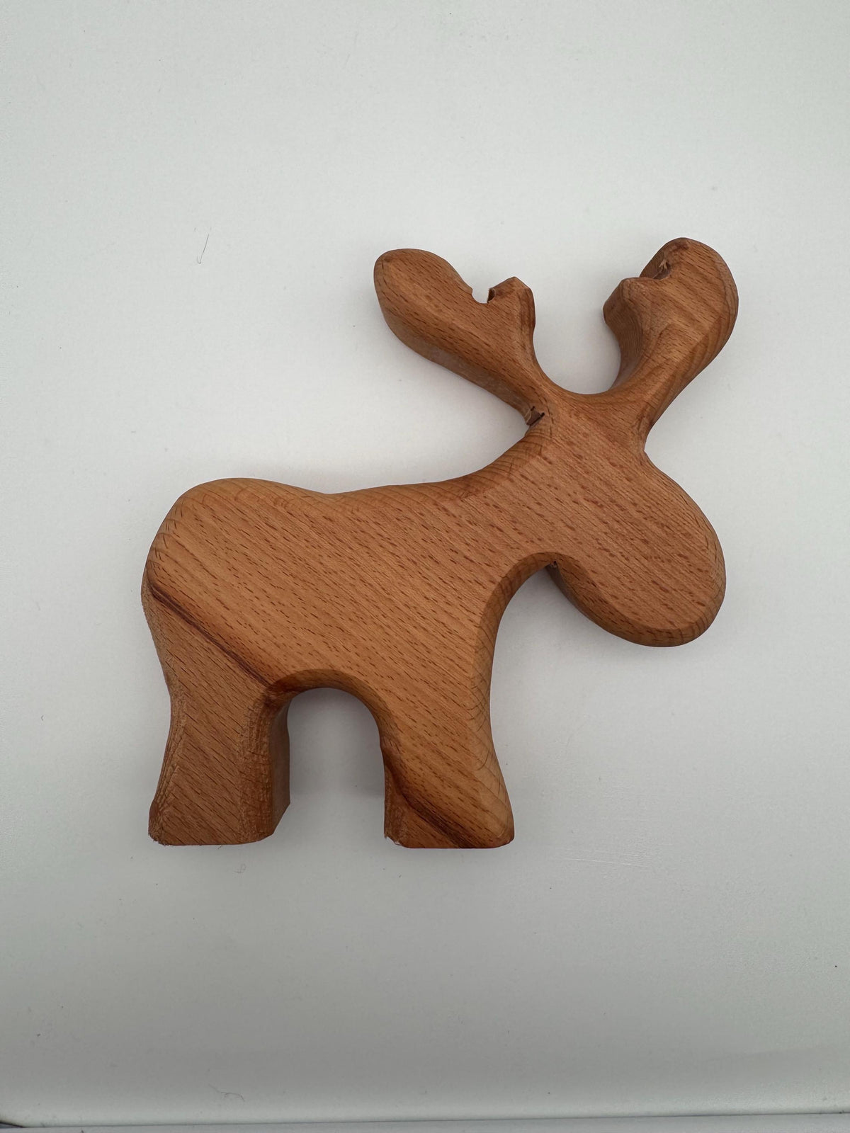 Handgemachter Elch aus Buchen- und Eichenholz als Weihnachtsdeko – Ansicht 5